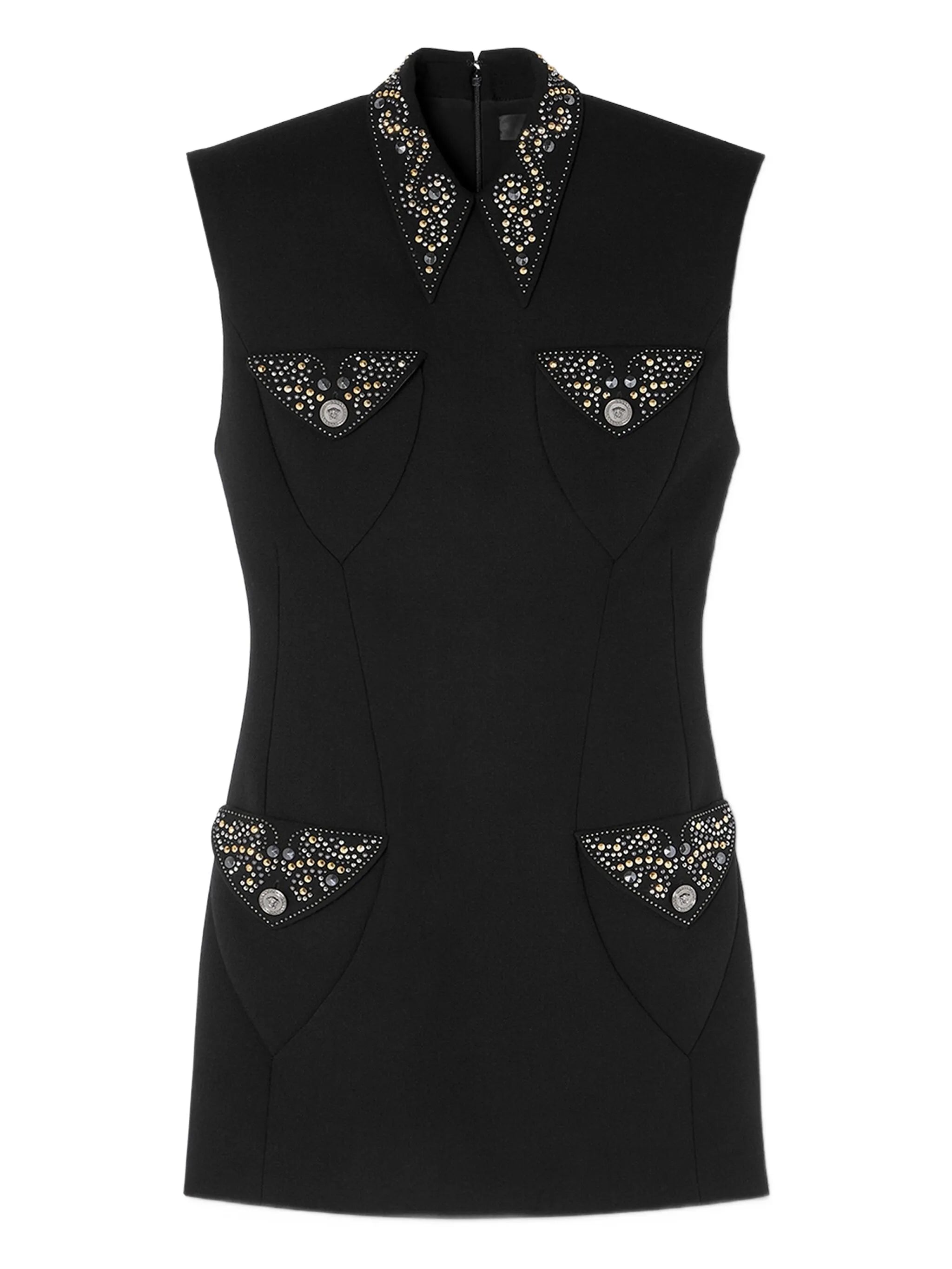 embellished wool mini dress
