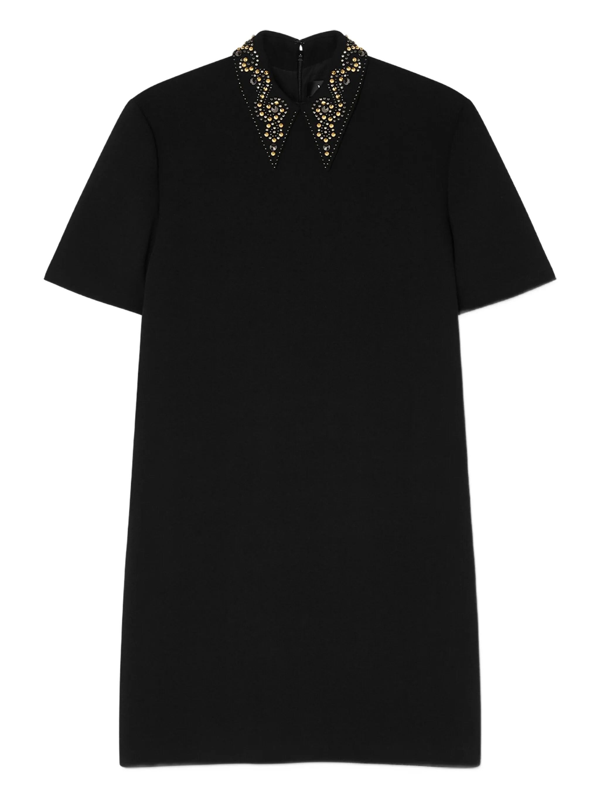 embellished-collar mini dress