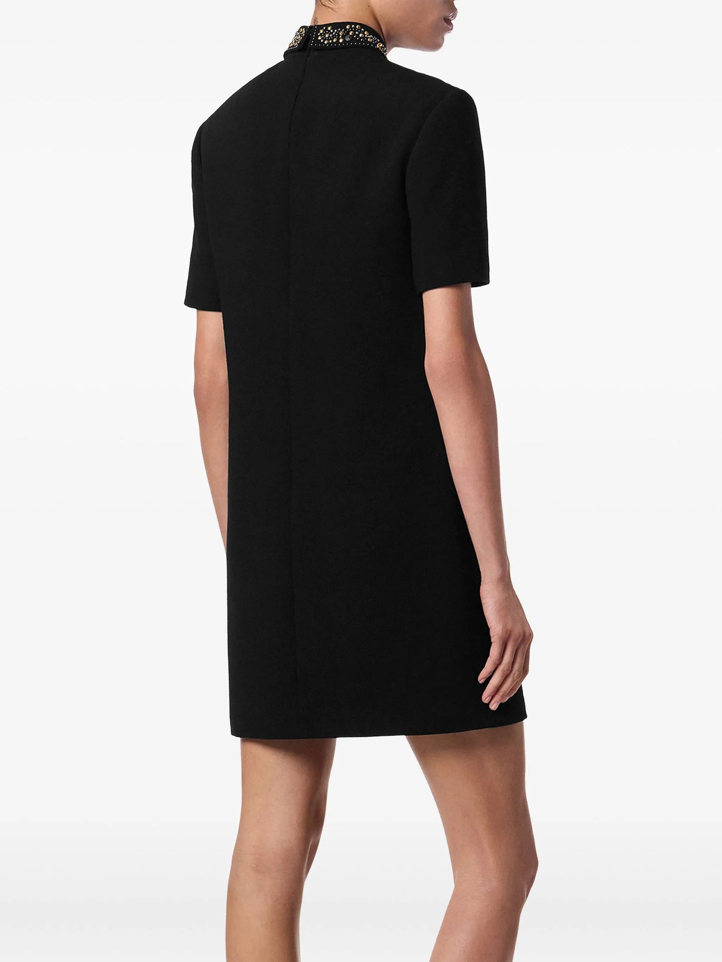 embellished-collar mini dress