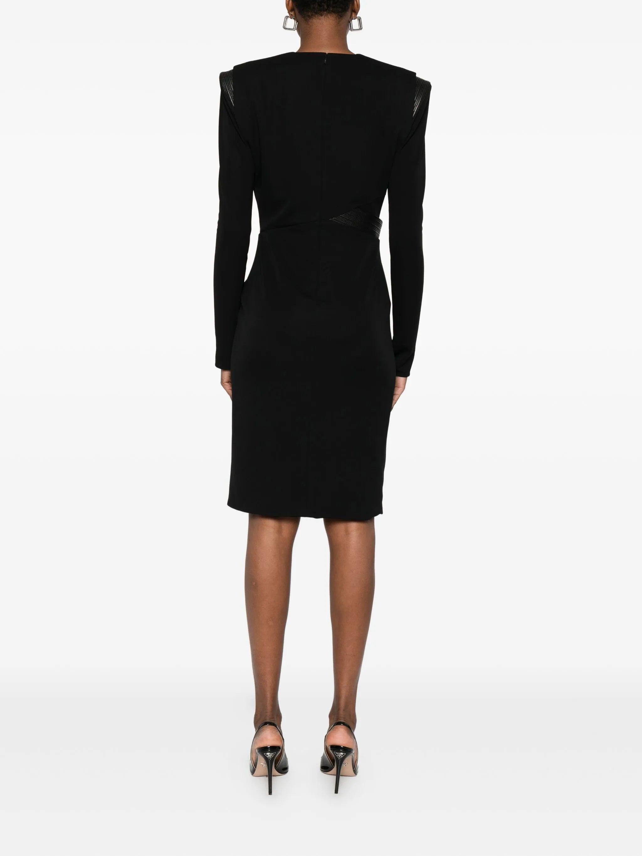 long-sleeved gathered dress
