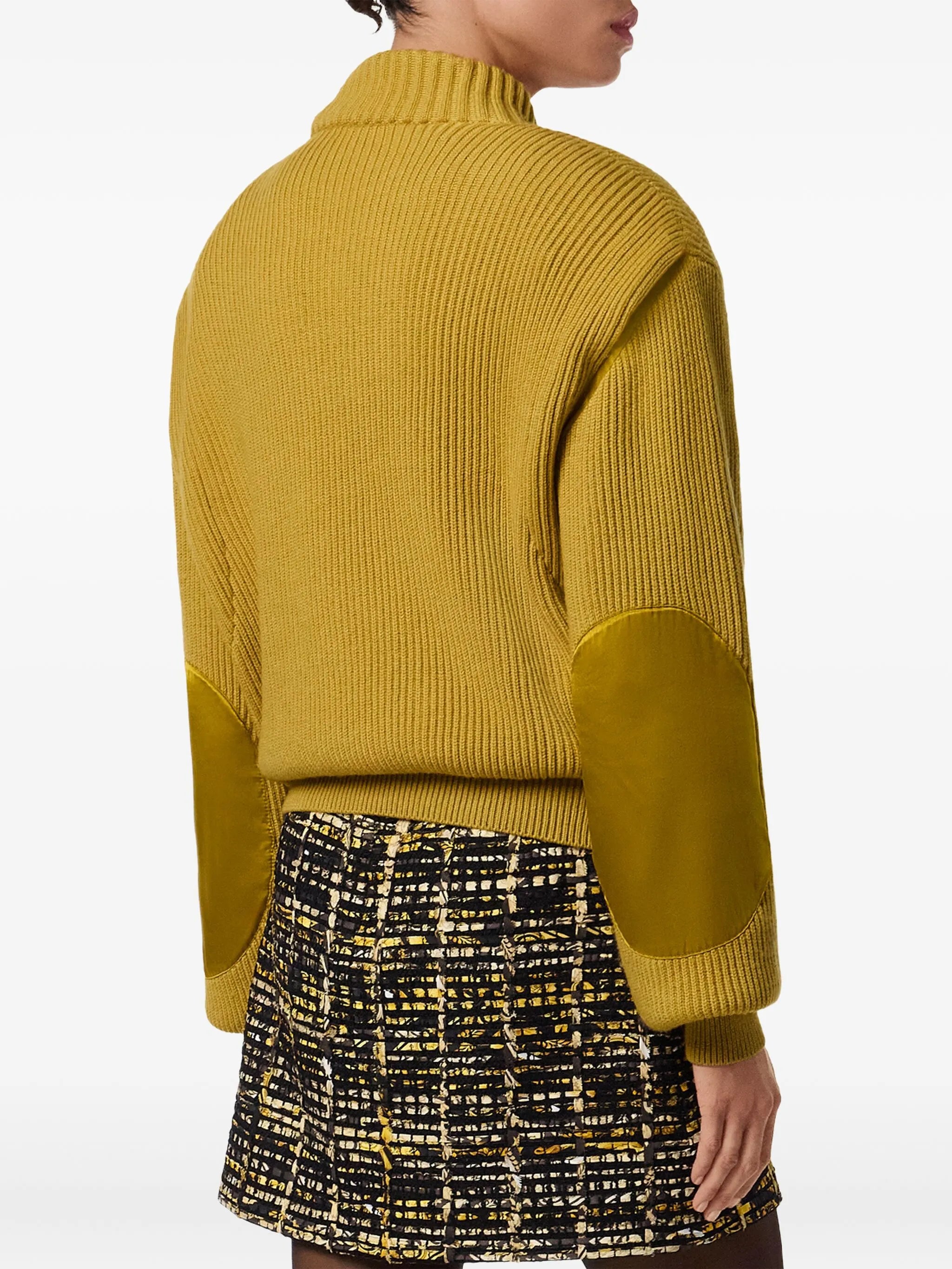 embellished-pocket ribbed sweater