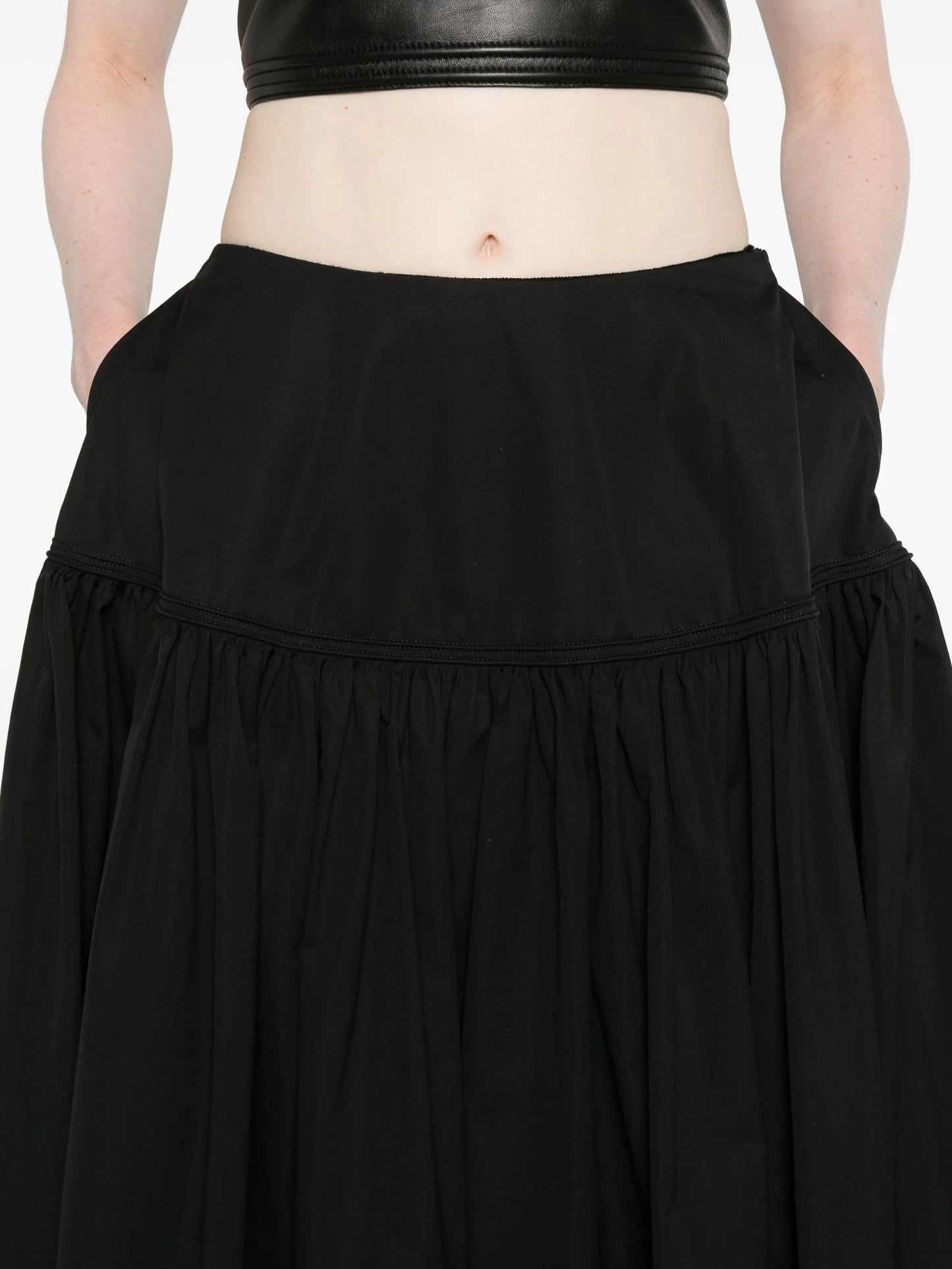 full cotton-poplin skirt
