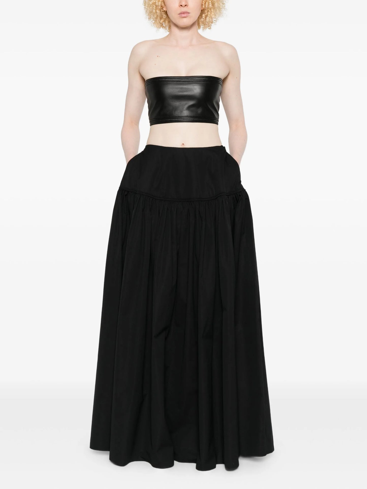 full cotton-poplin skirt