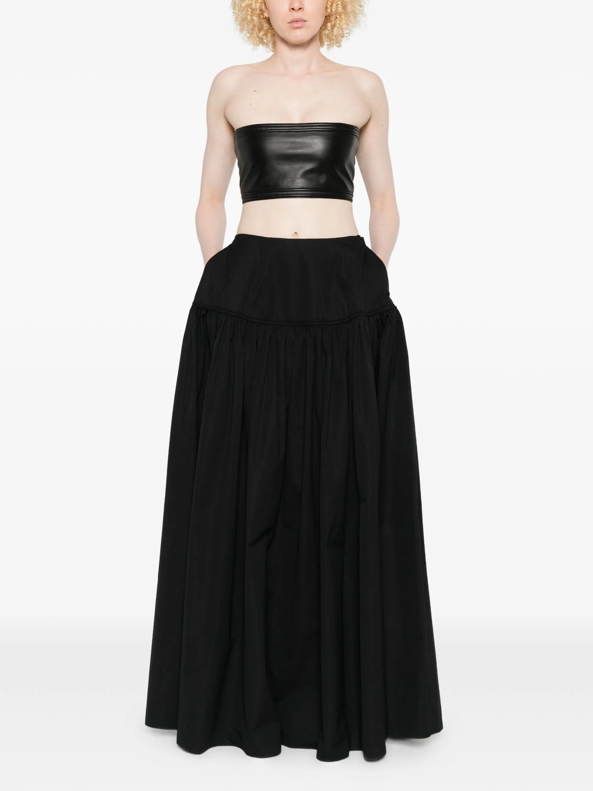 full cotton-poplin skirt
