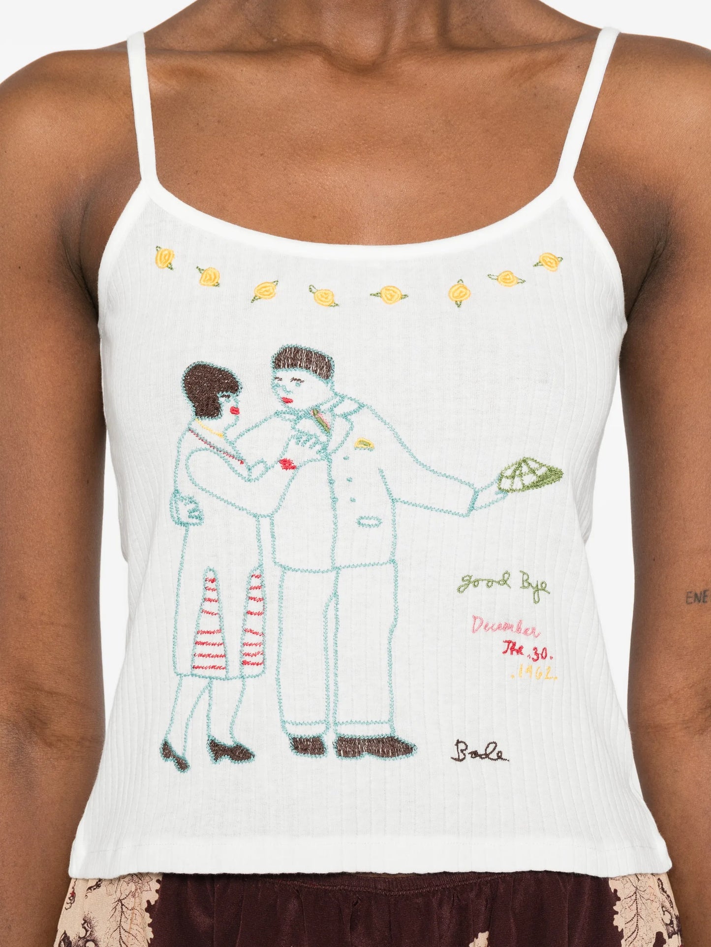 Companion embroidered tank top