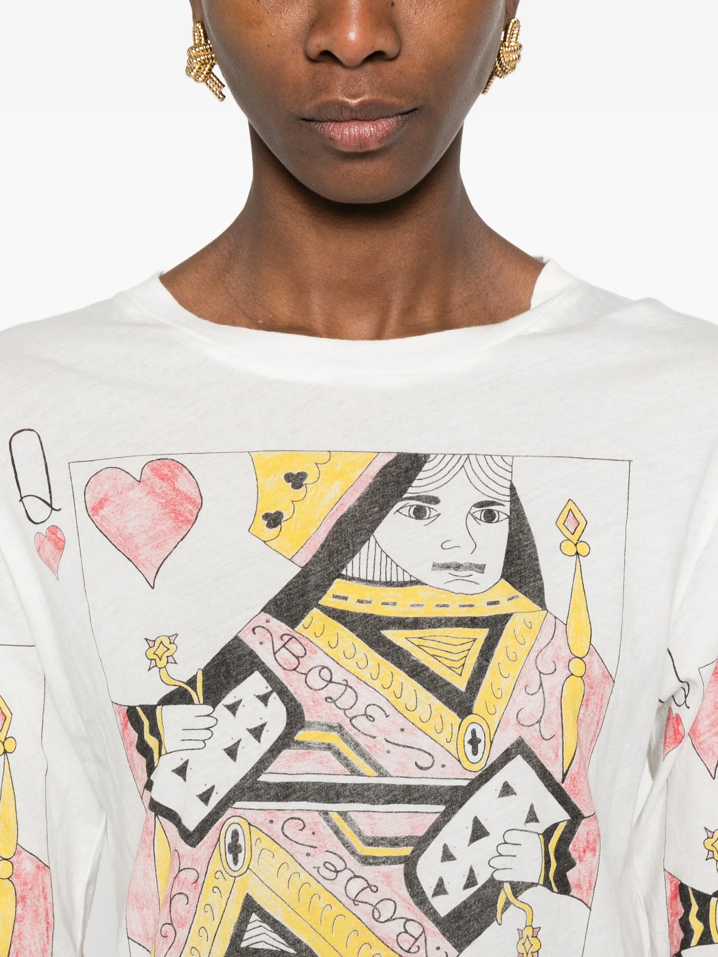 queen hearts print T-shirt