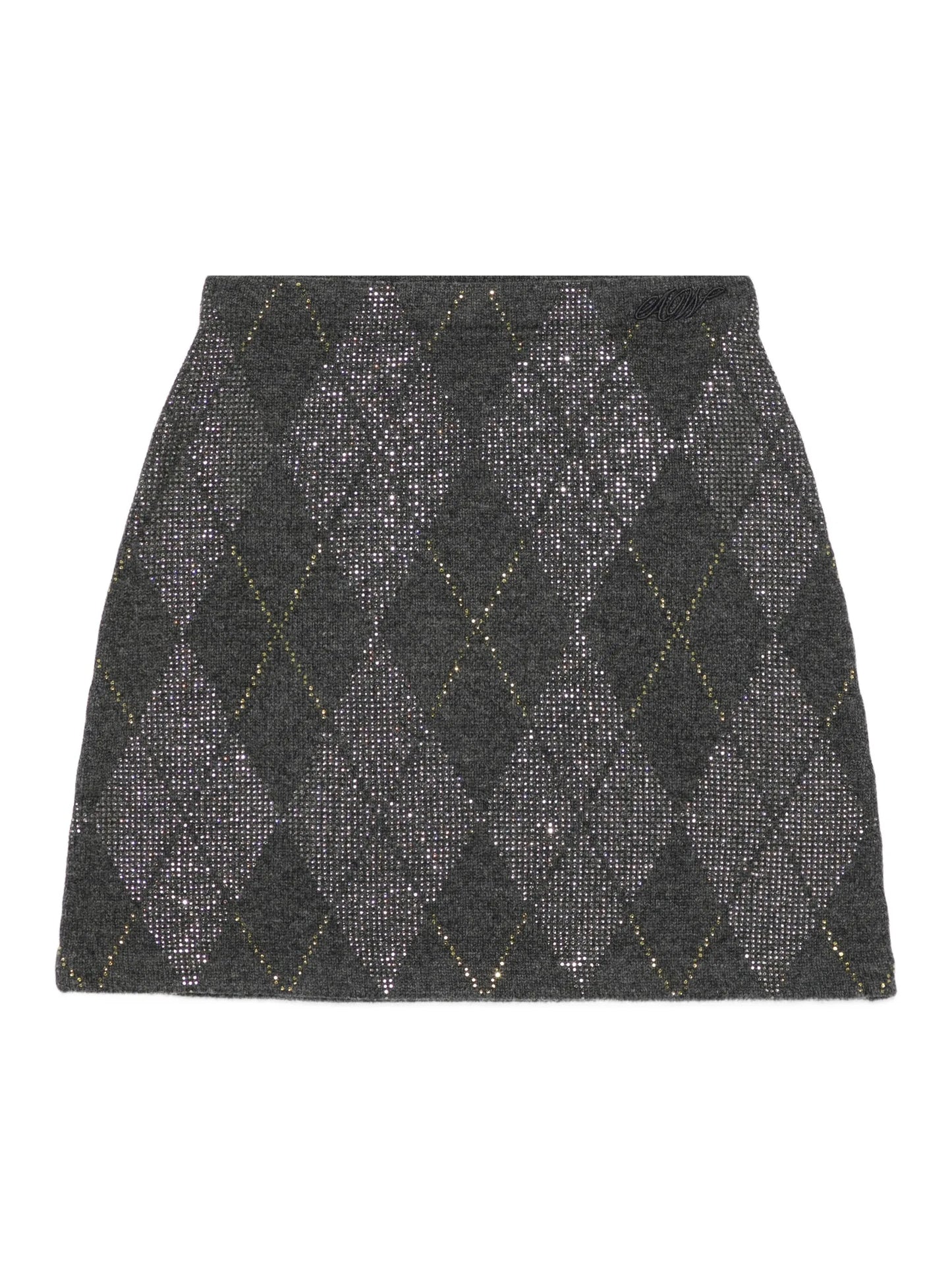 argyle-motif A-line skirt
