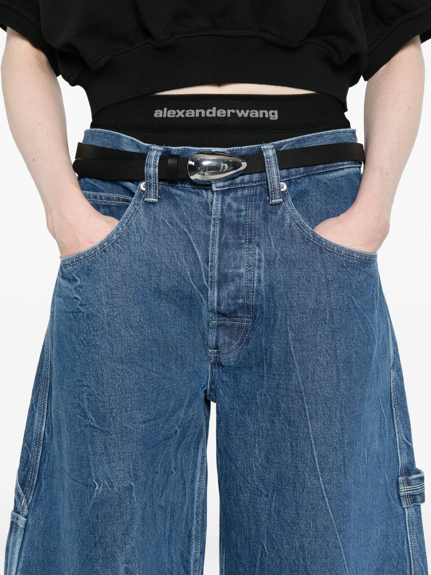 pre-styled jeans mid-rise