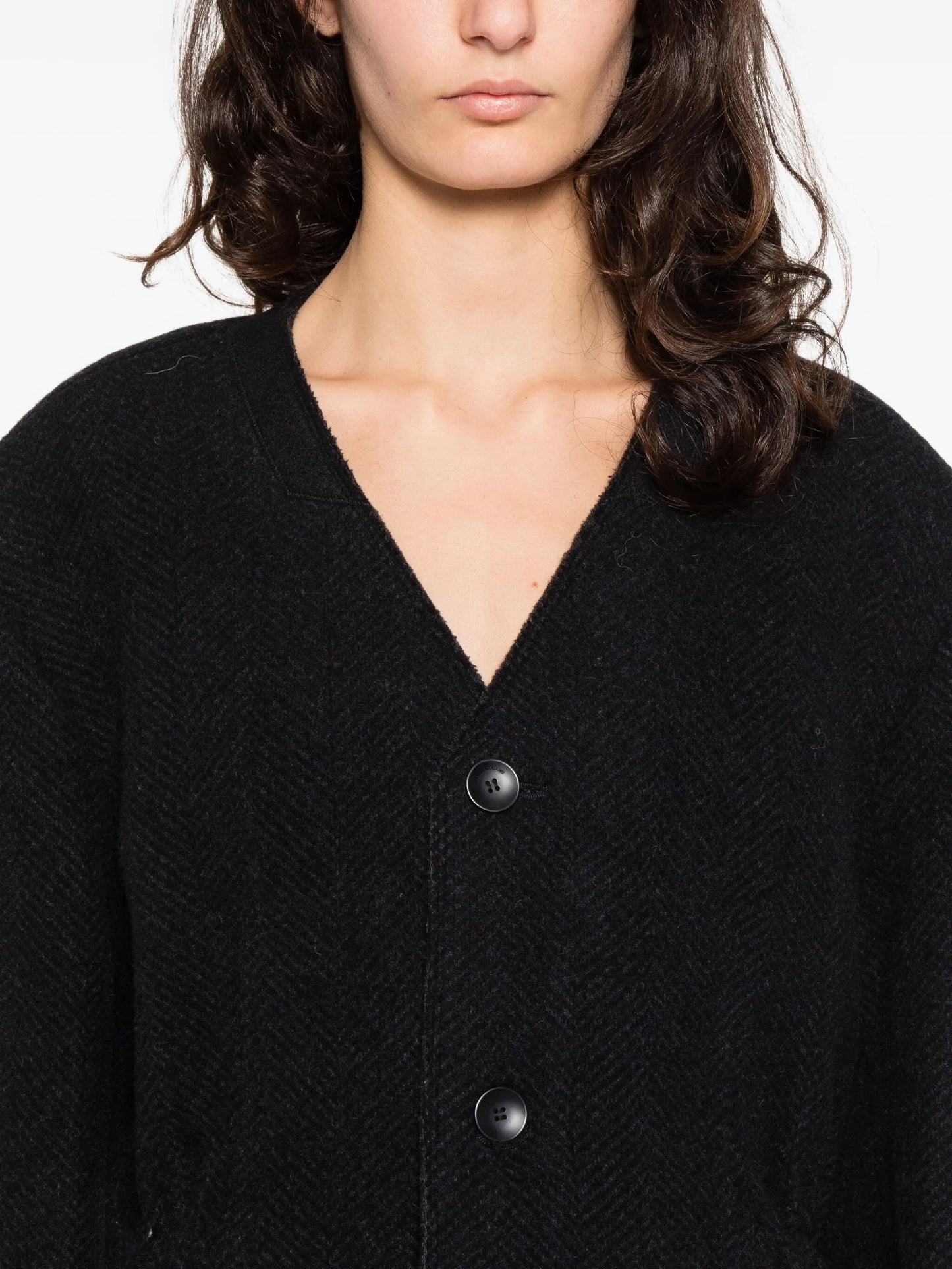 collarless coat