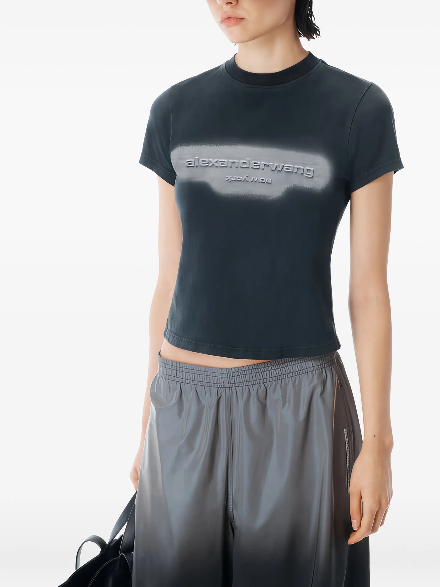 embossed graphic-print T-shirt