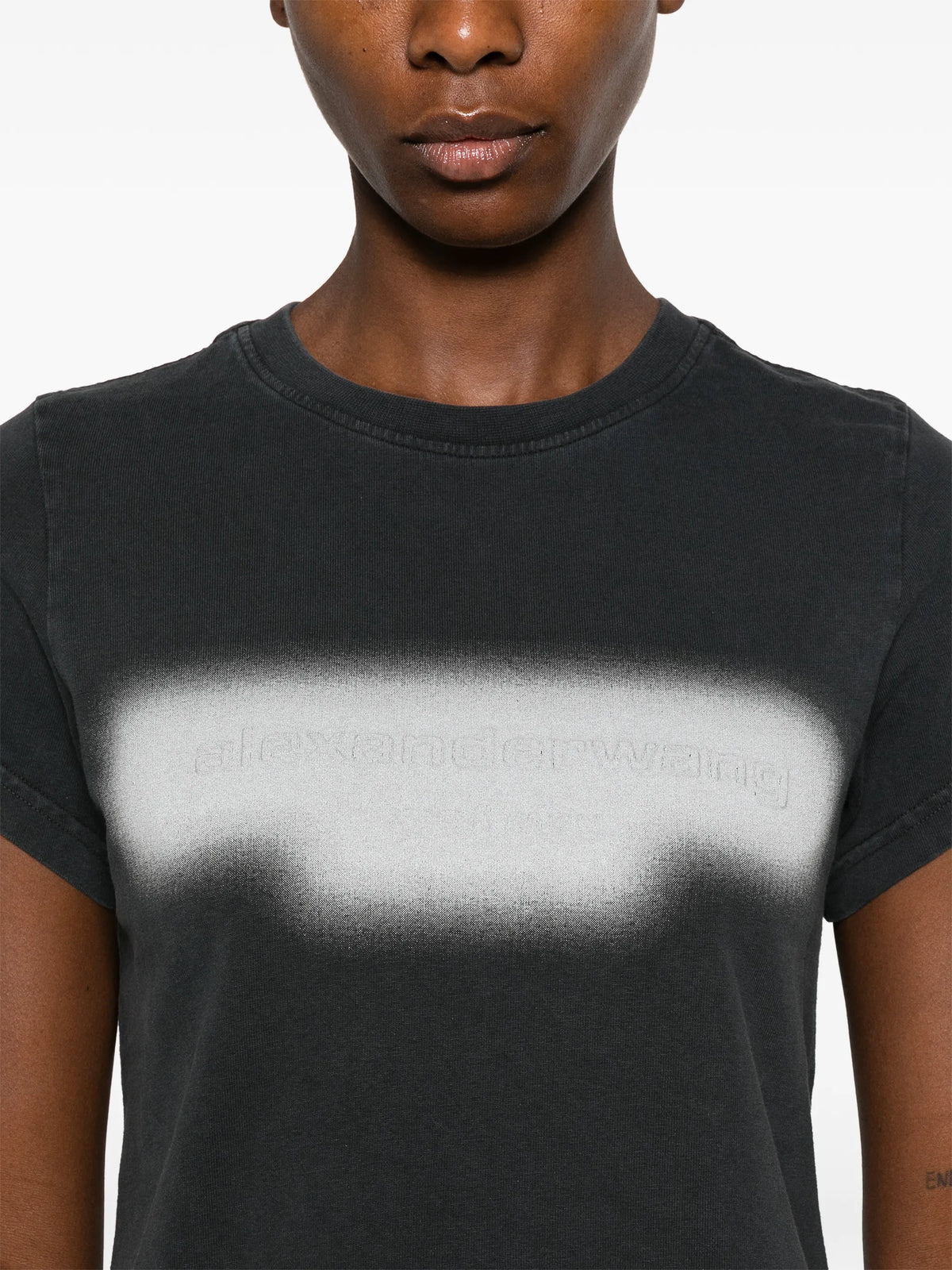 embossed graphic-print T-shirt