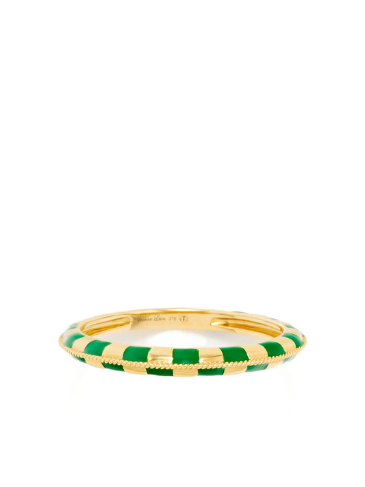 9K yellow gold check-pattern ring