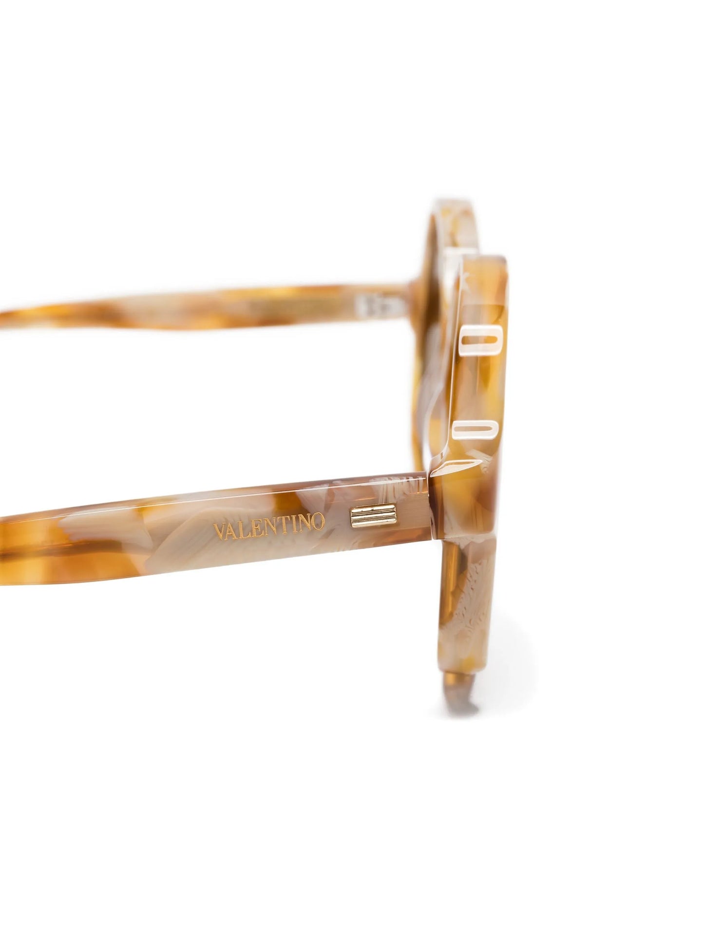 marbled-pattern oversize-frame sunglasses