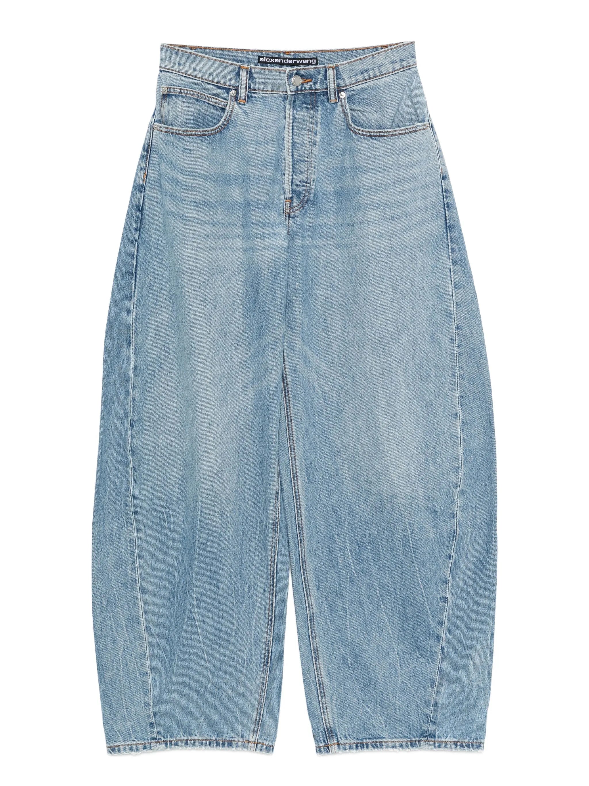 crystal-embellished wide-leg jeans