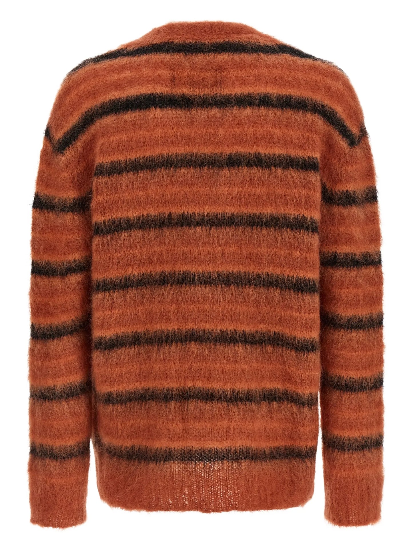 brushed striped cardigan