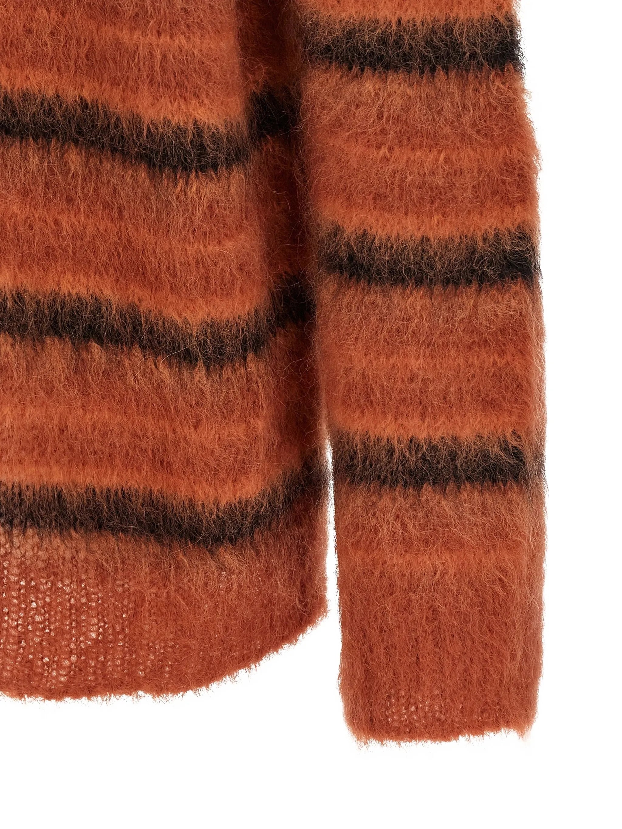 brushed striped cardigan