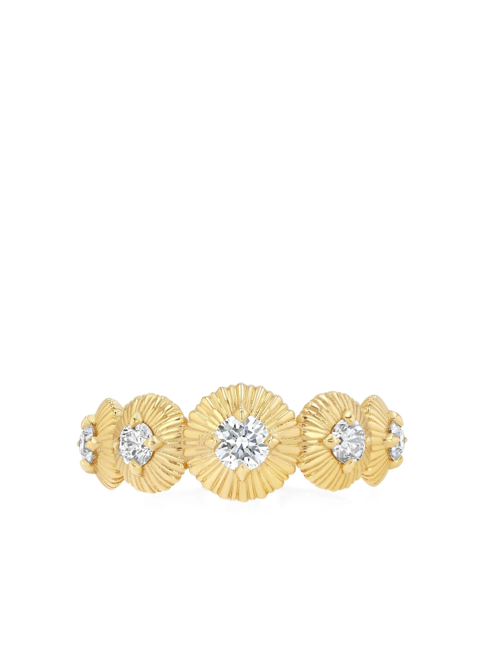 18K yellow gold Fluted Diamond ring
