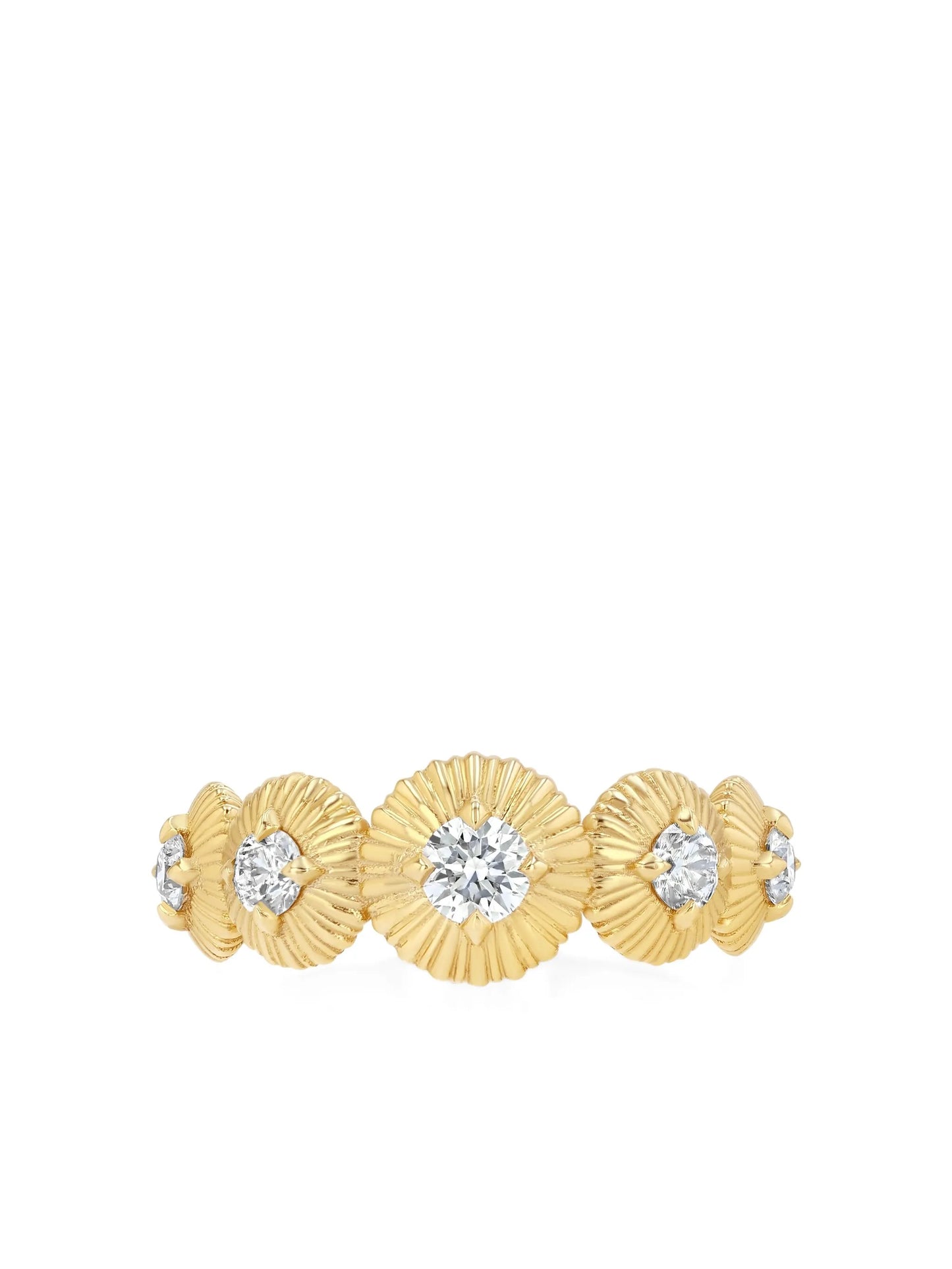 18K yellow gold Fluted Diamond ring