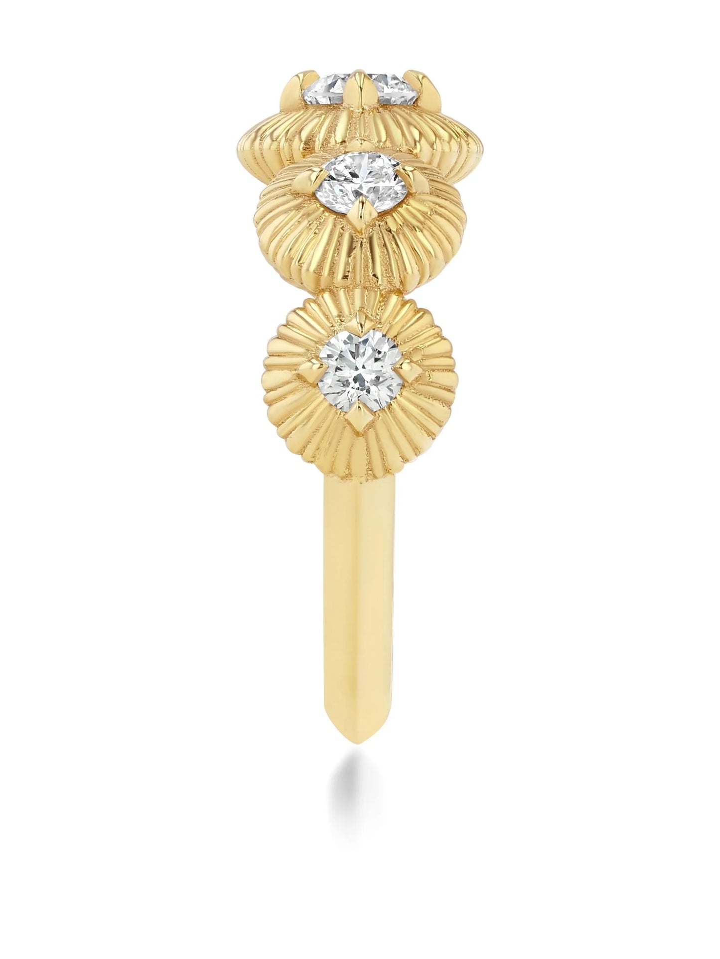 18K yellow gold Fluted Diamond ring