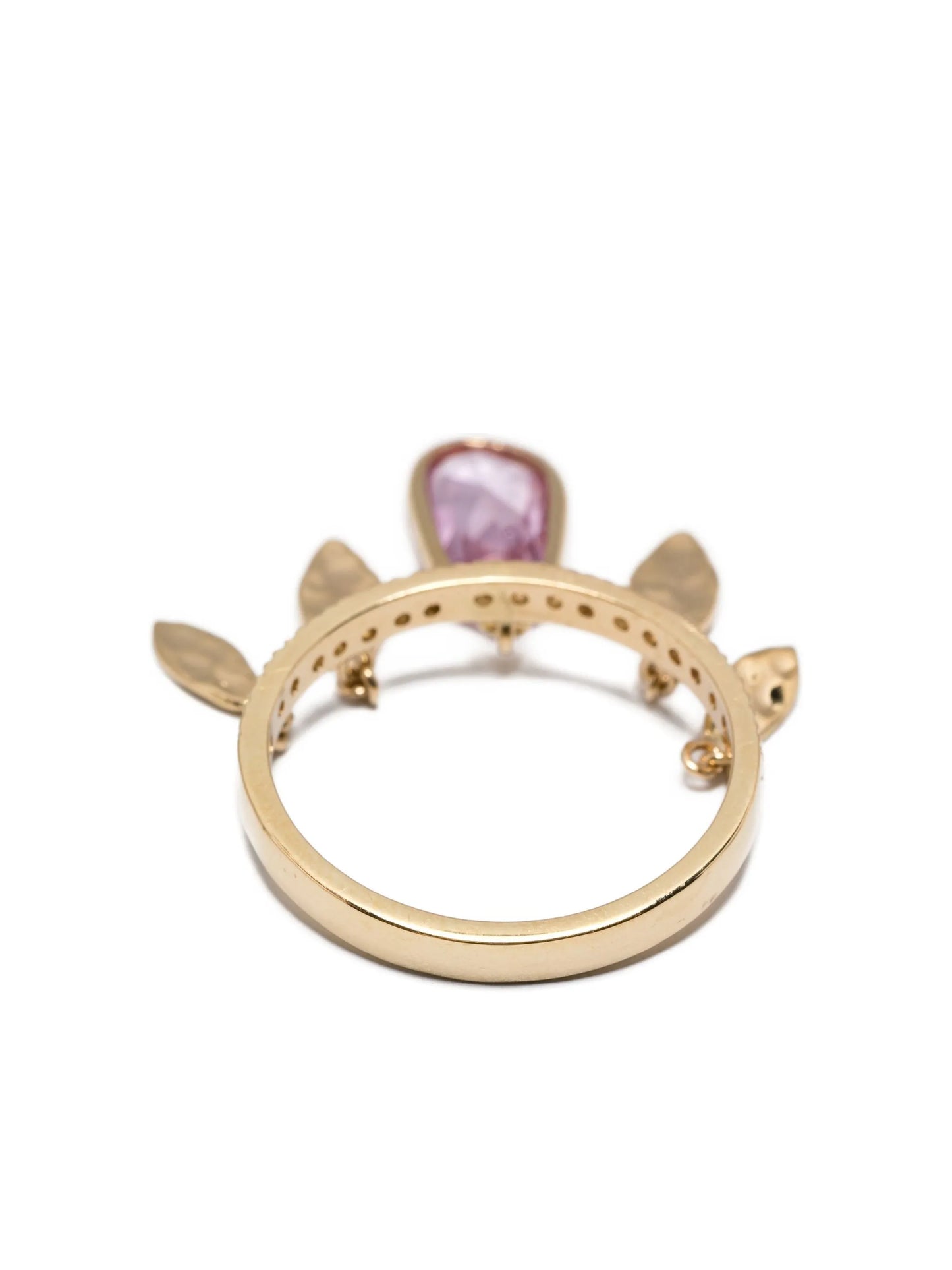 14K yellow-gold pink sapphire ring