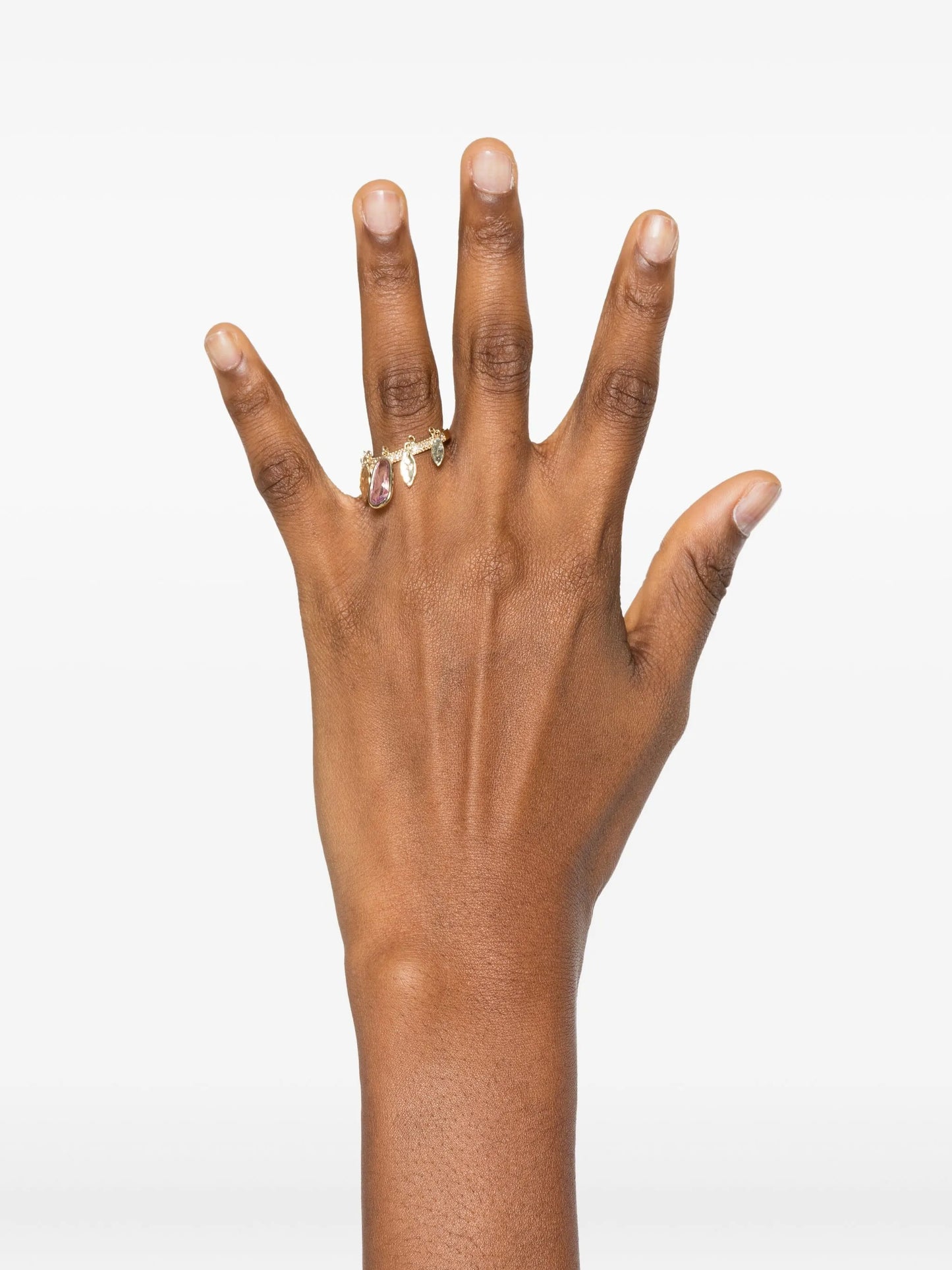 14K yellow-gold pink sapphire ring