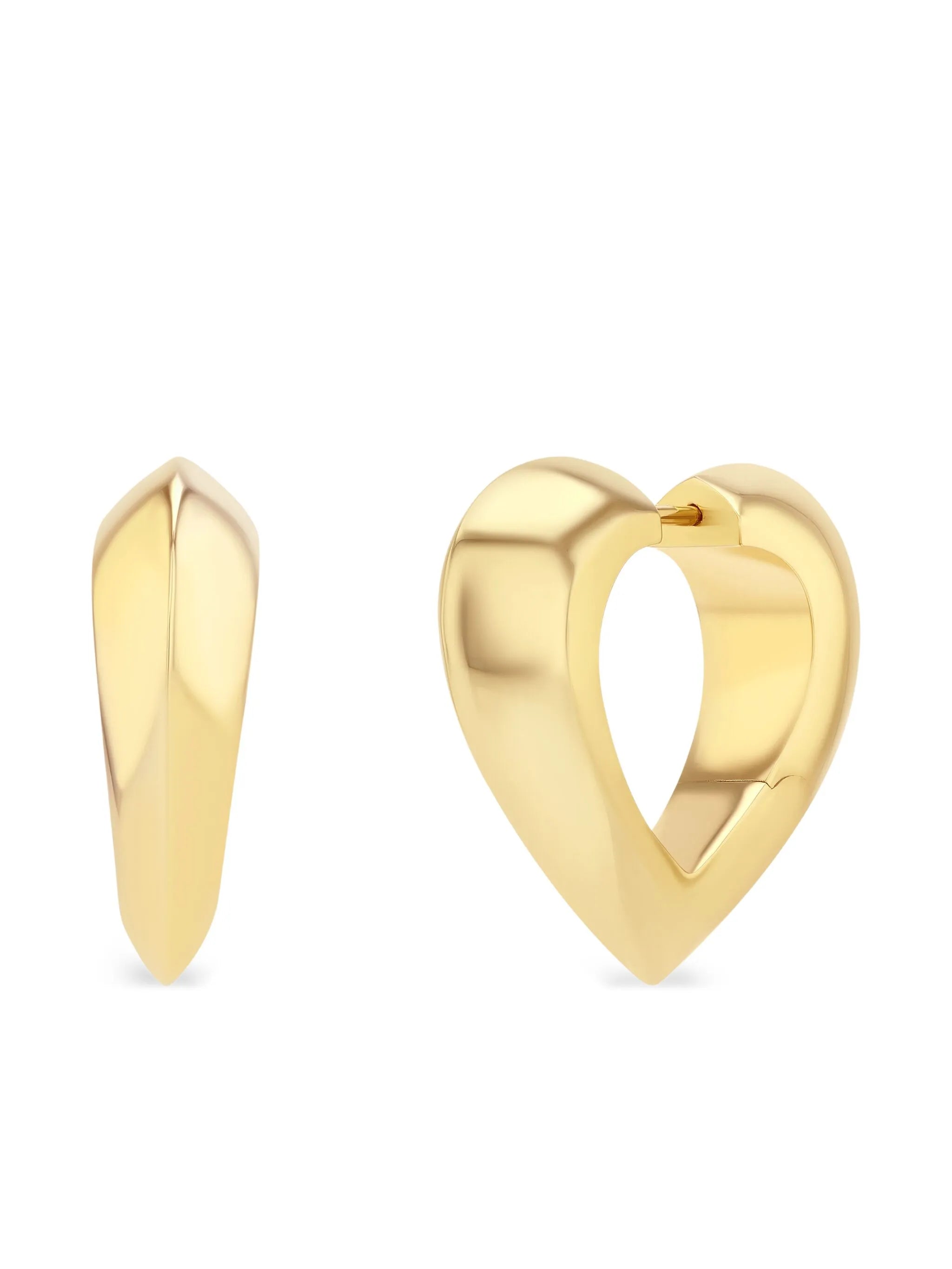 18K yellow gold Heart Huggie earrings