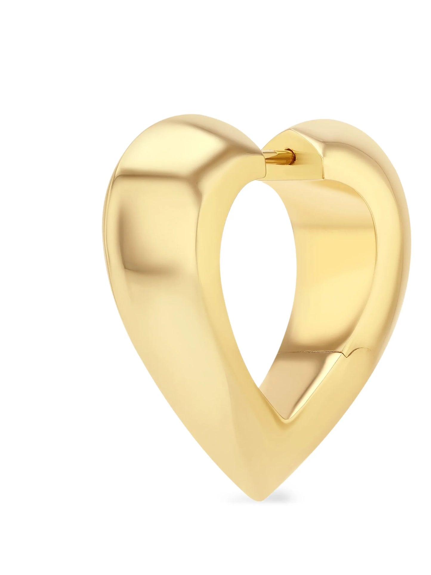18K yellow gold Heart Huggie earrings