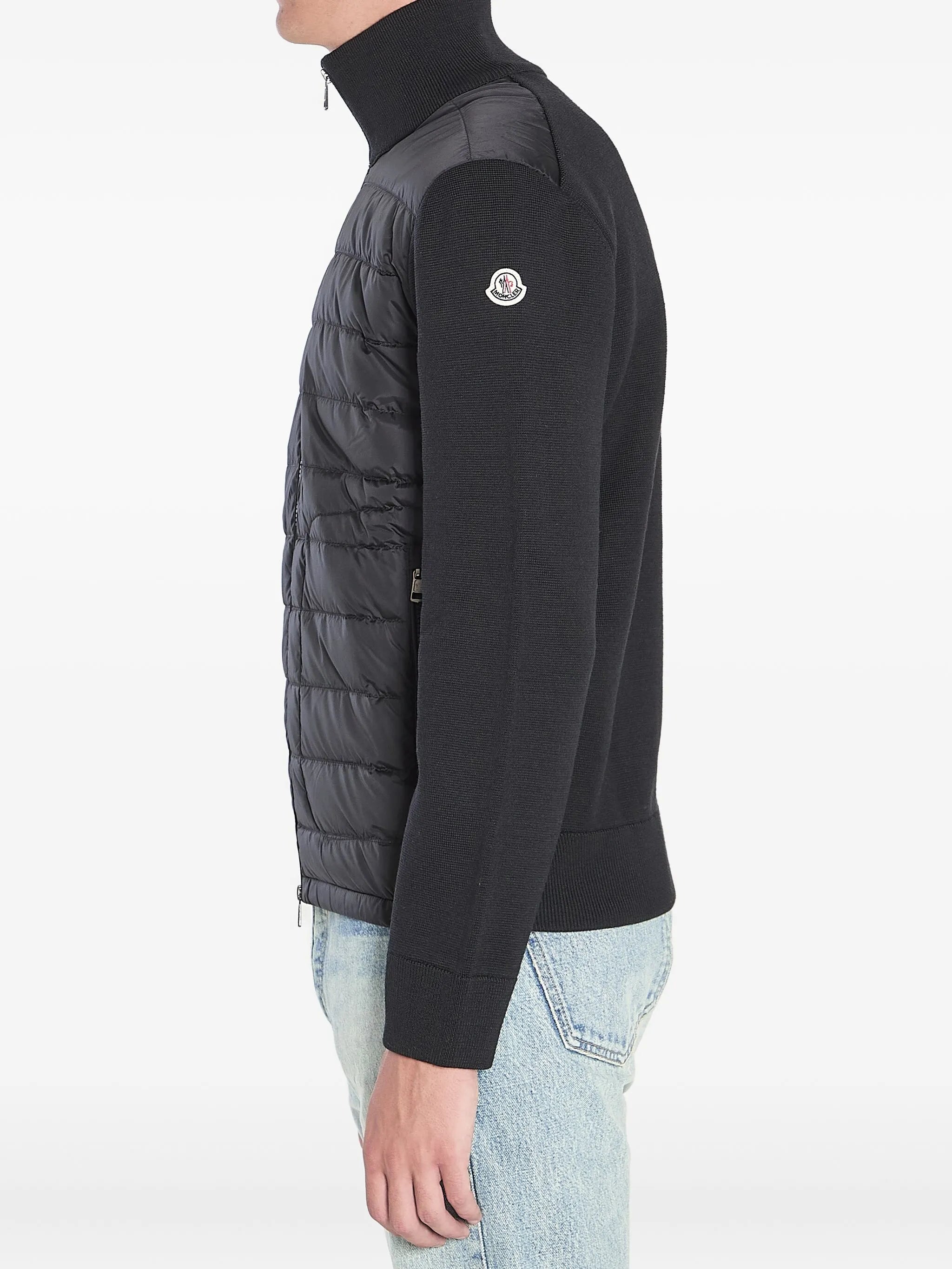 padded wool-blend down jacket