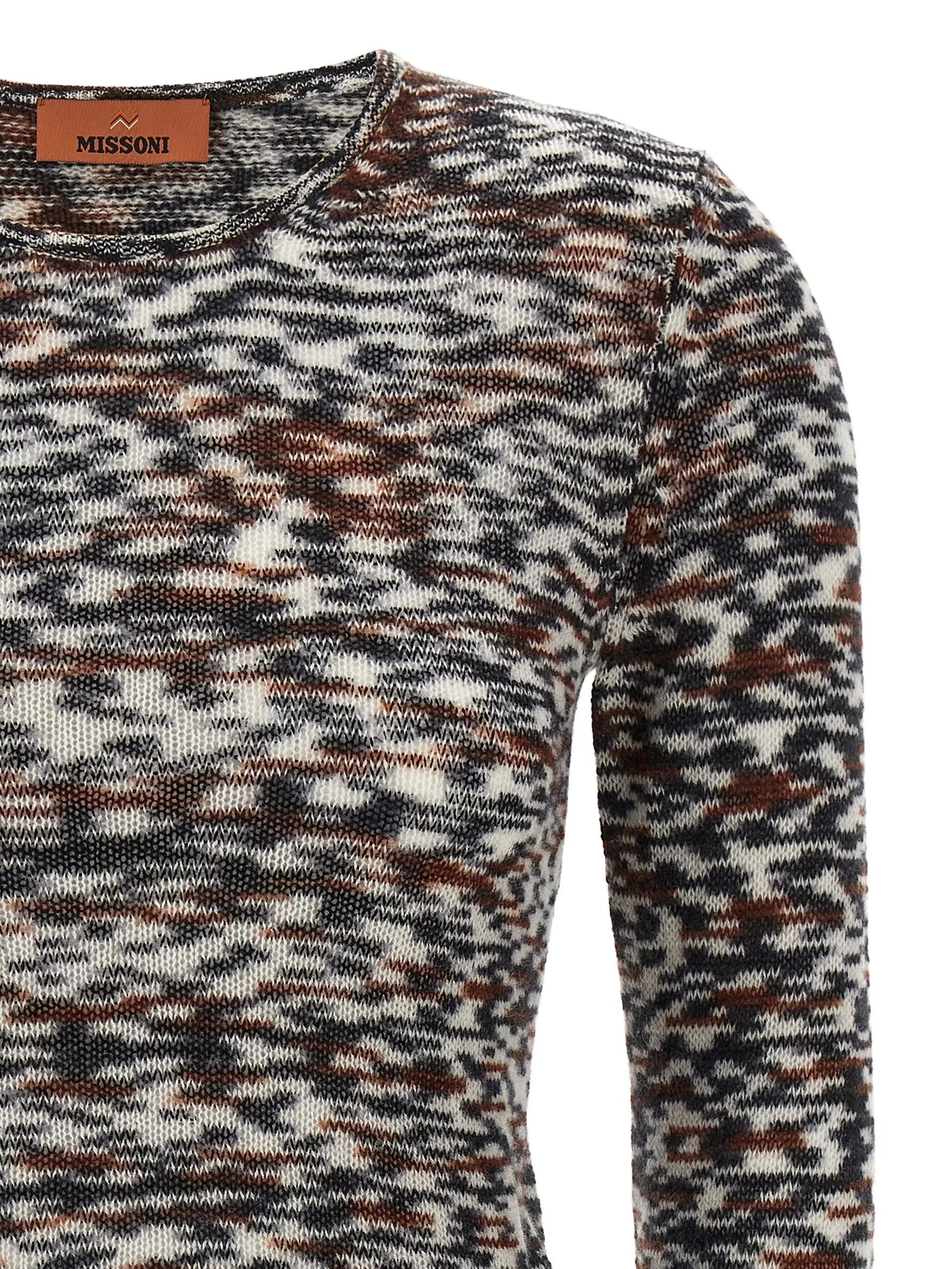 abstract-print round-neck sweater