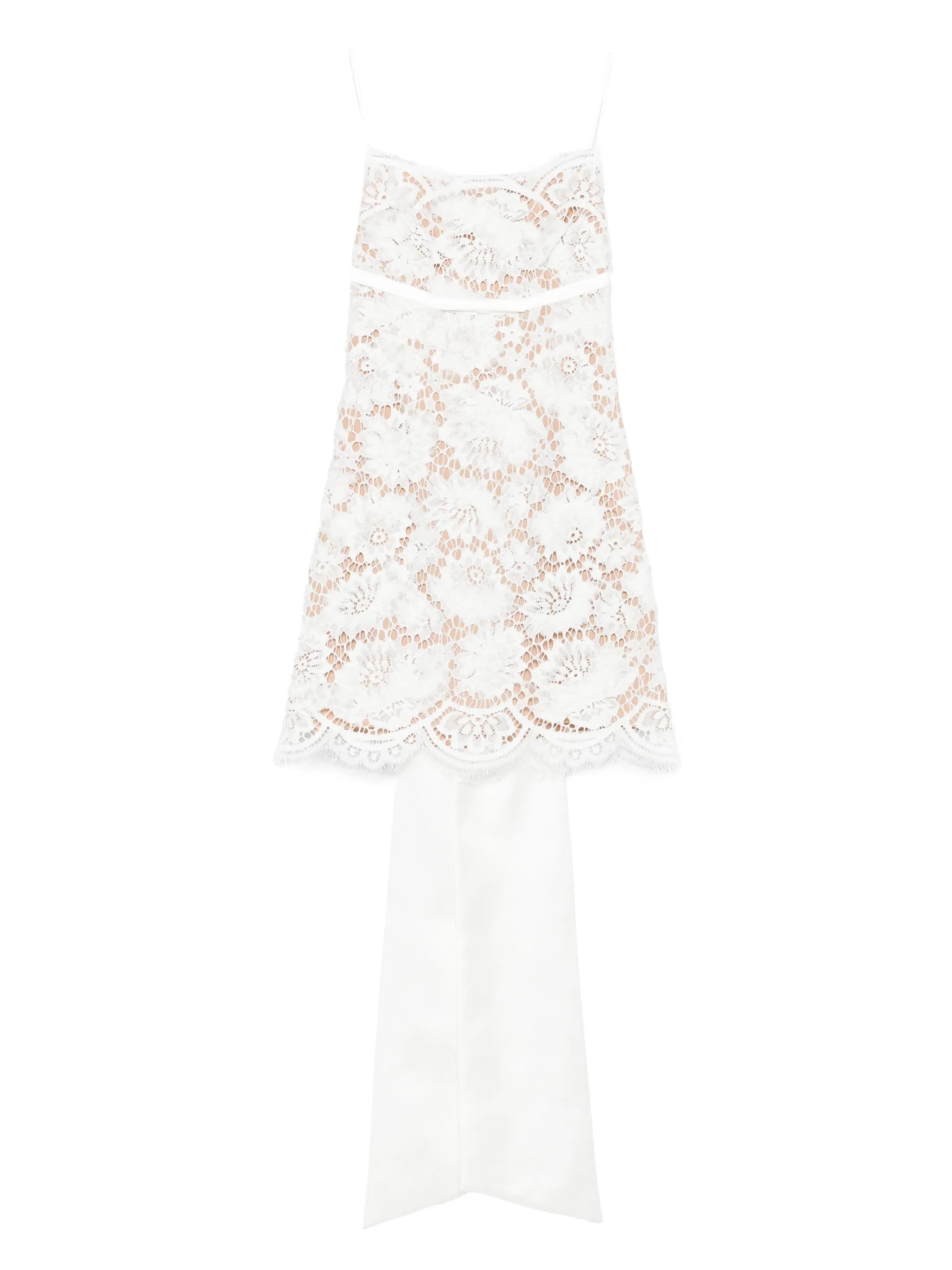 lace scalloped-hem dress