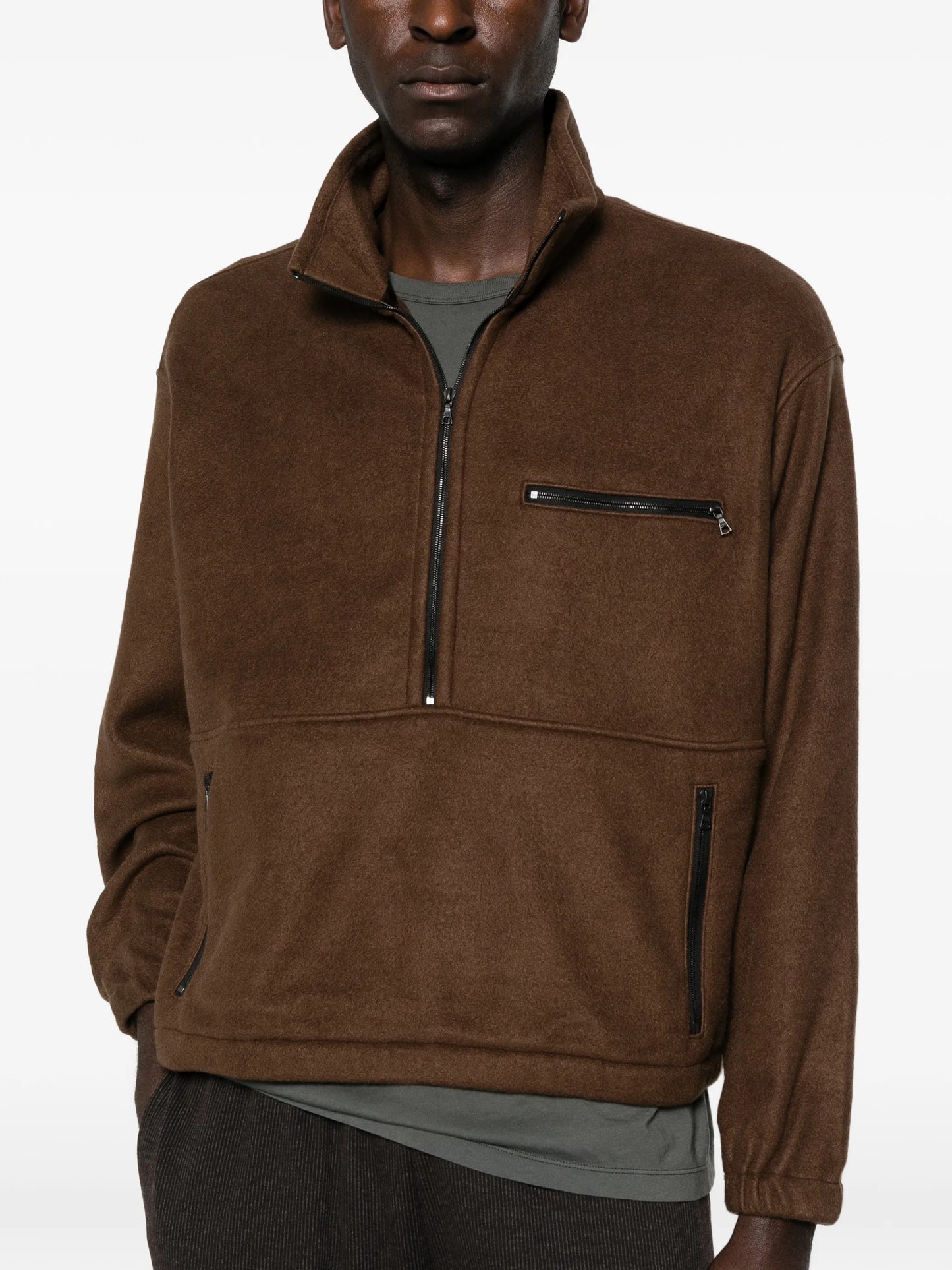 half-zip fleece sweatshirt