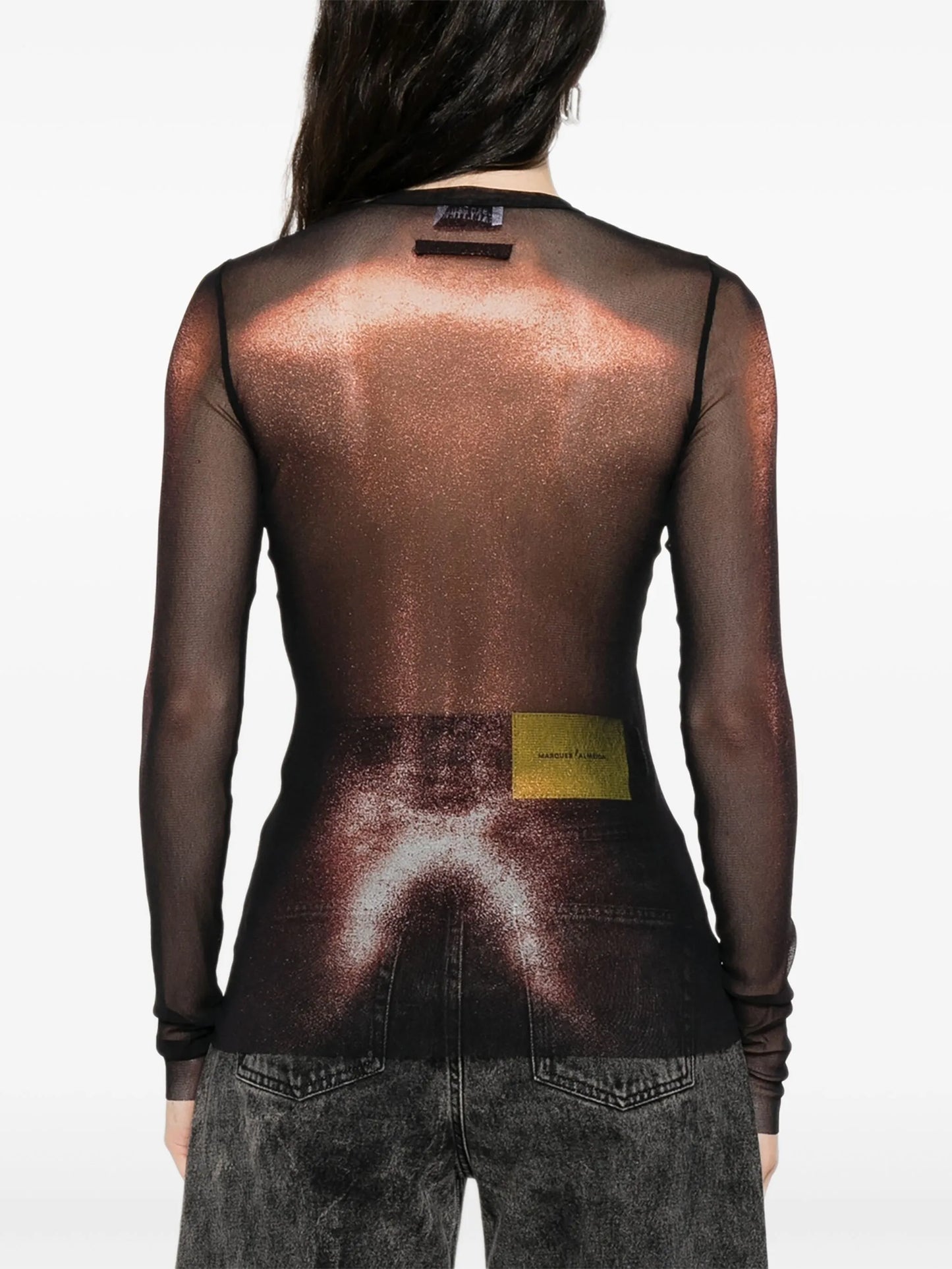 mesh body-print top