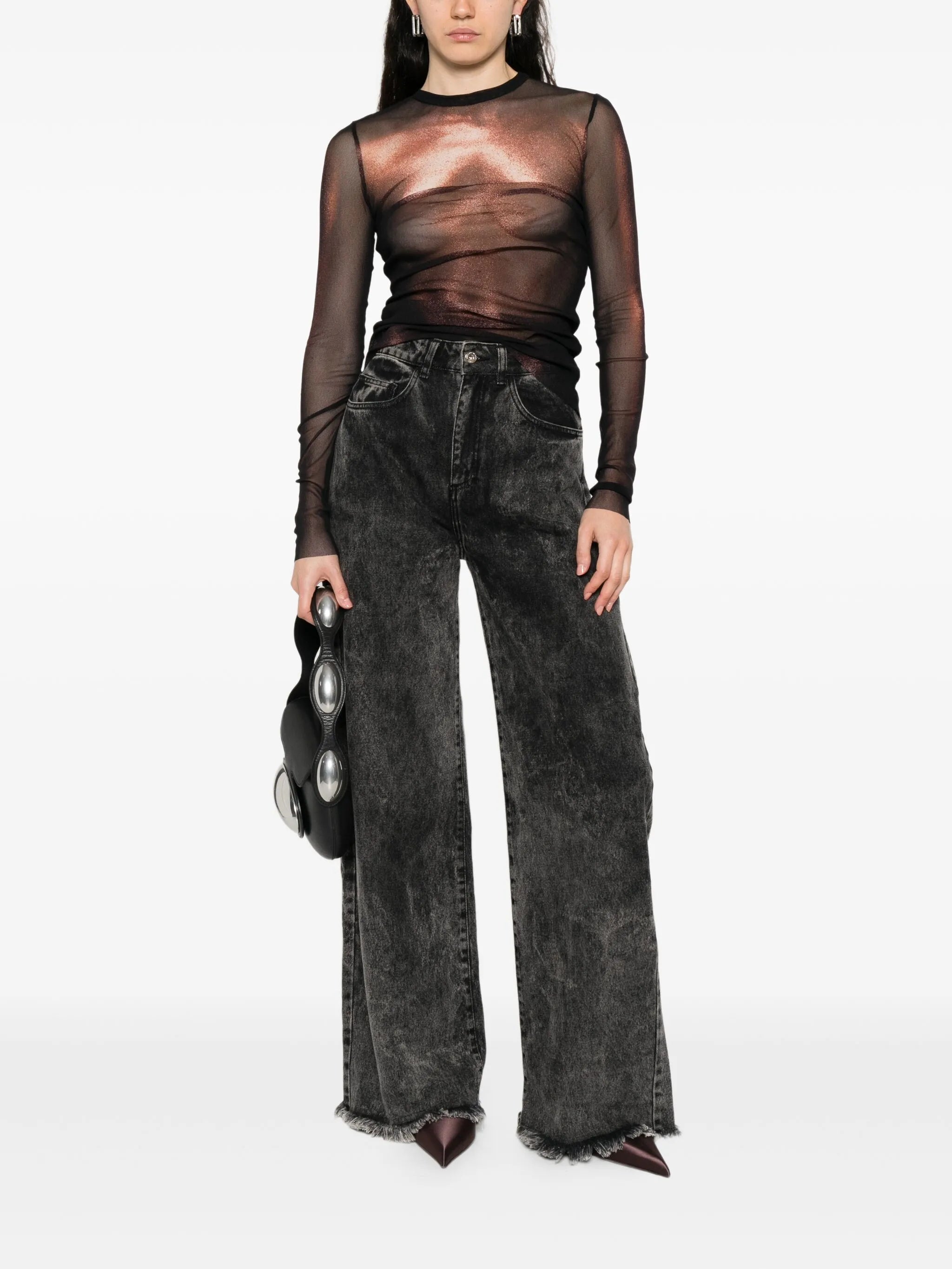 mesh body-print top