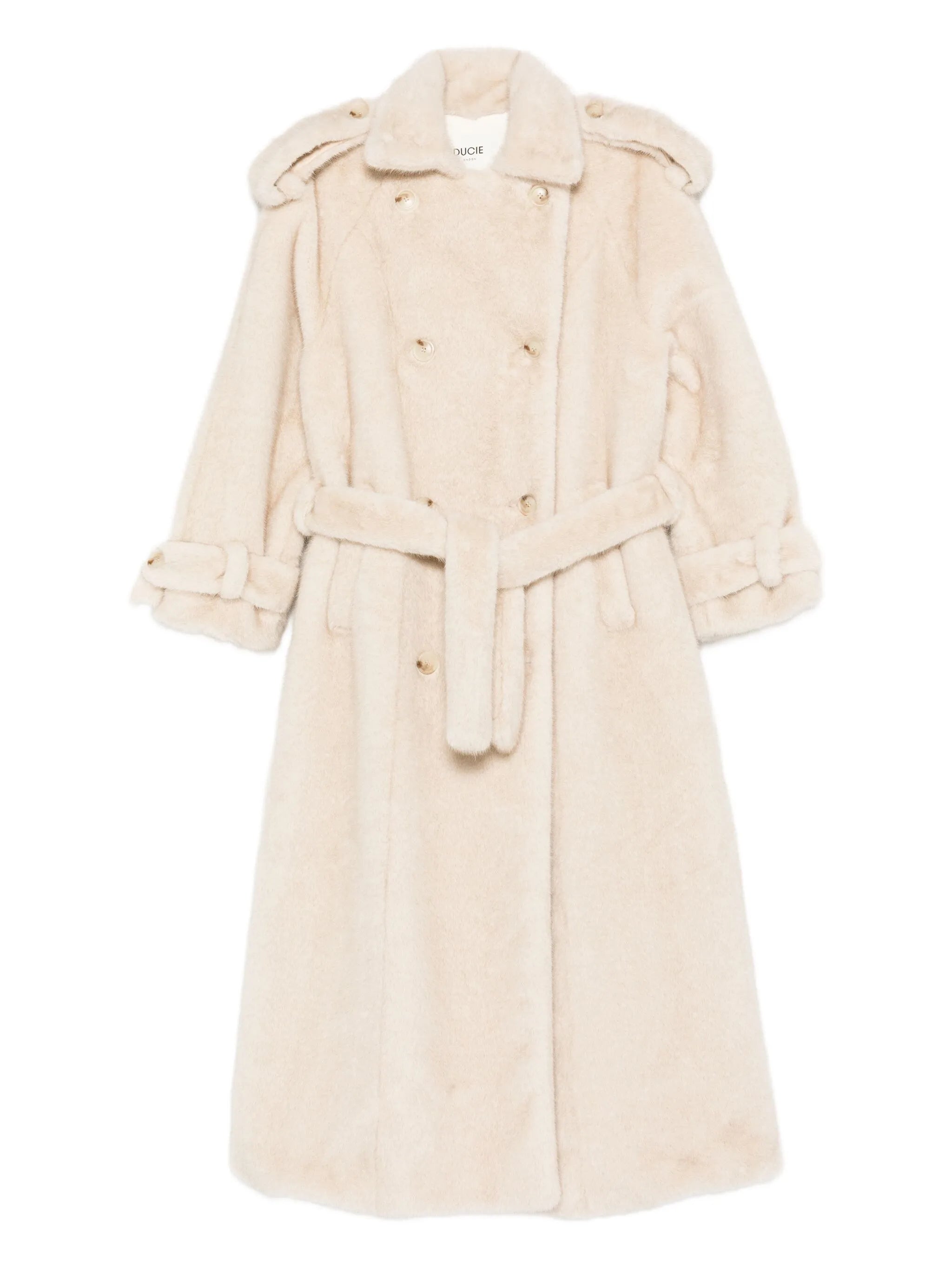 Thalia double-breasted faux fur coat