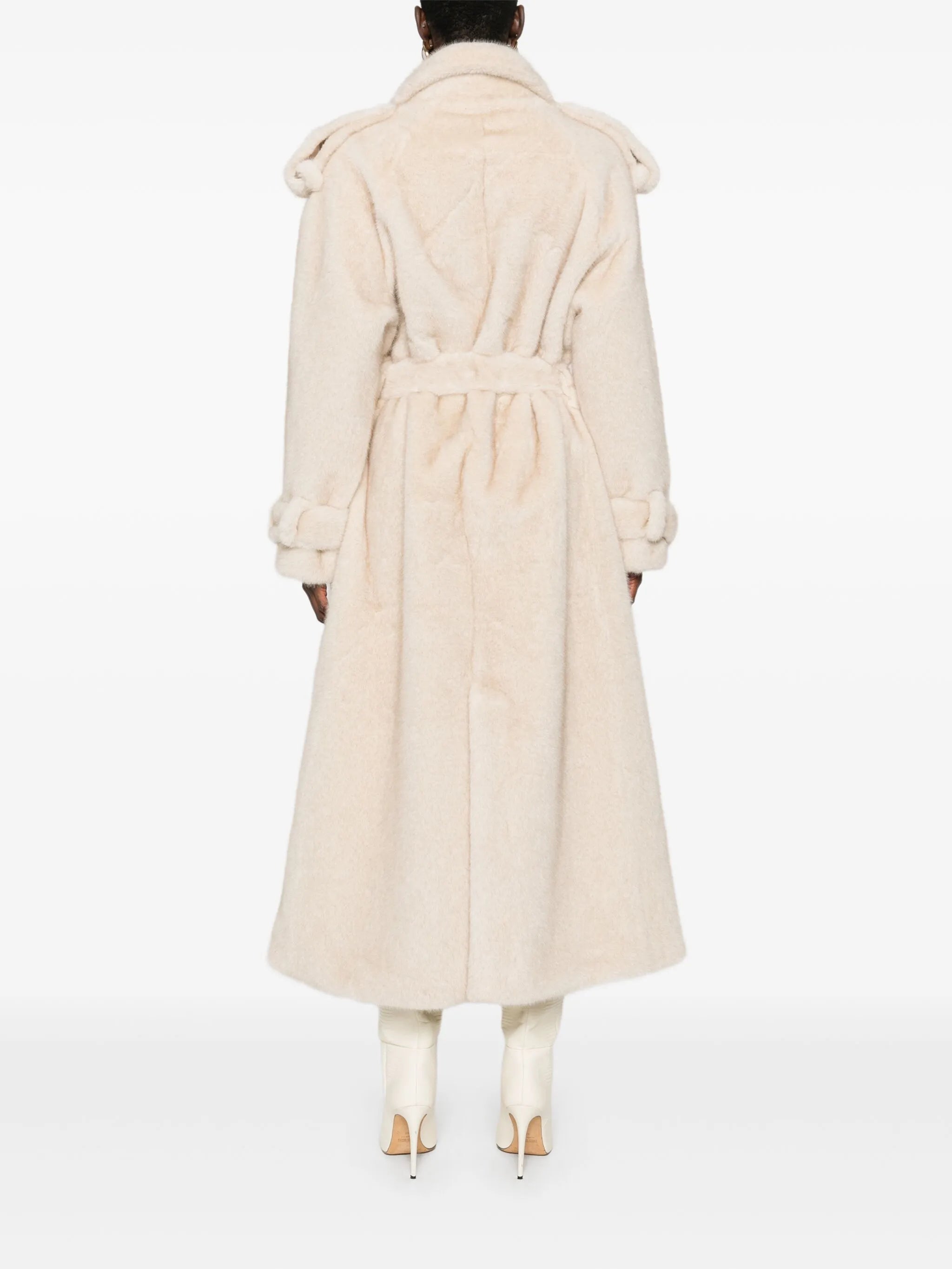 Thalia double-breasted faux fur coat