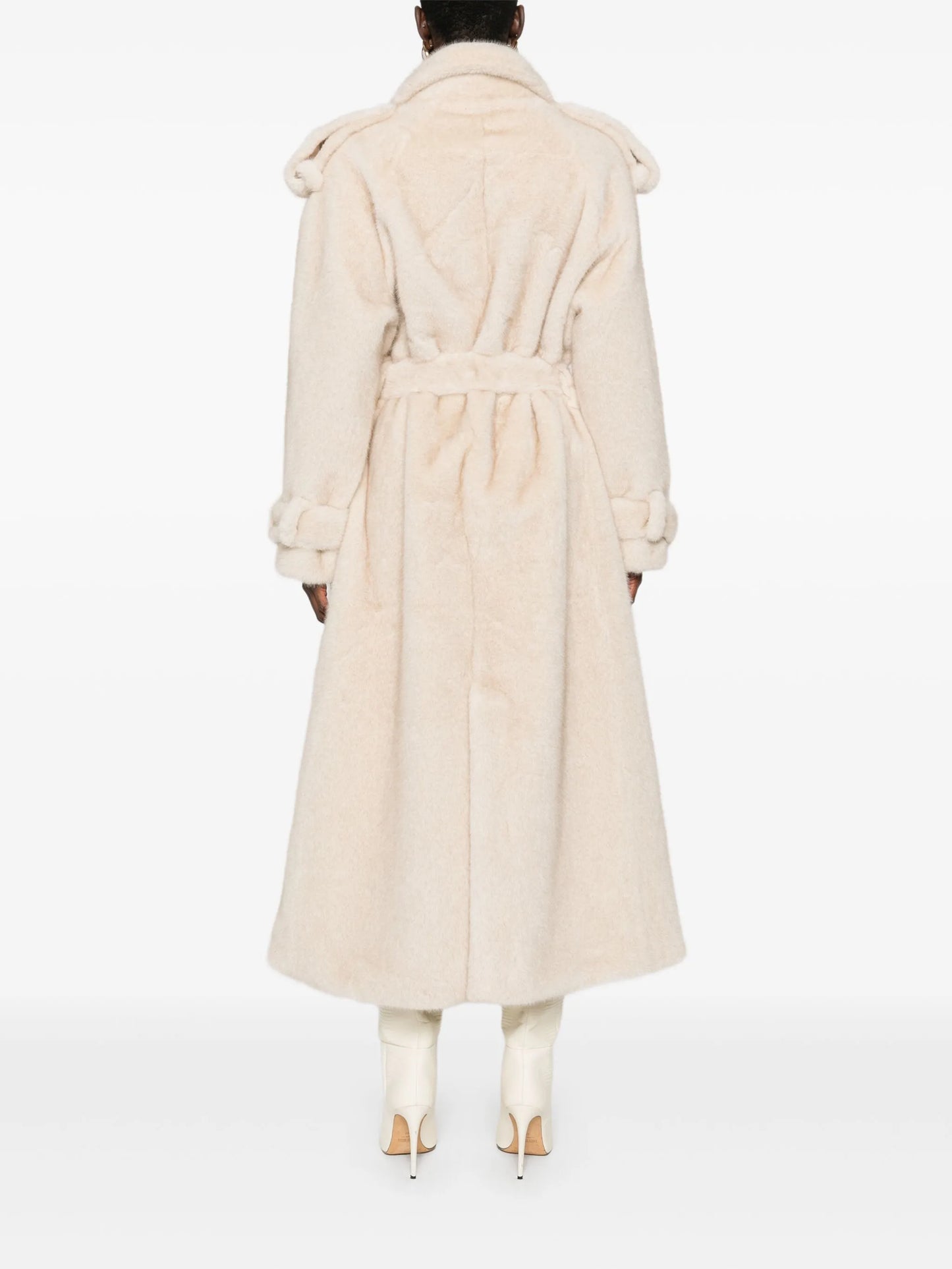 Thalia double-breasted faux fur coat