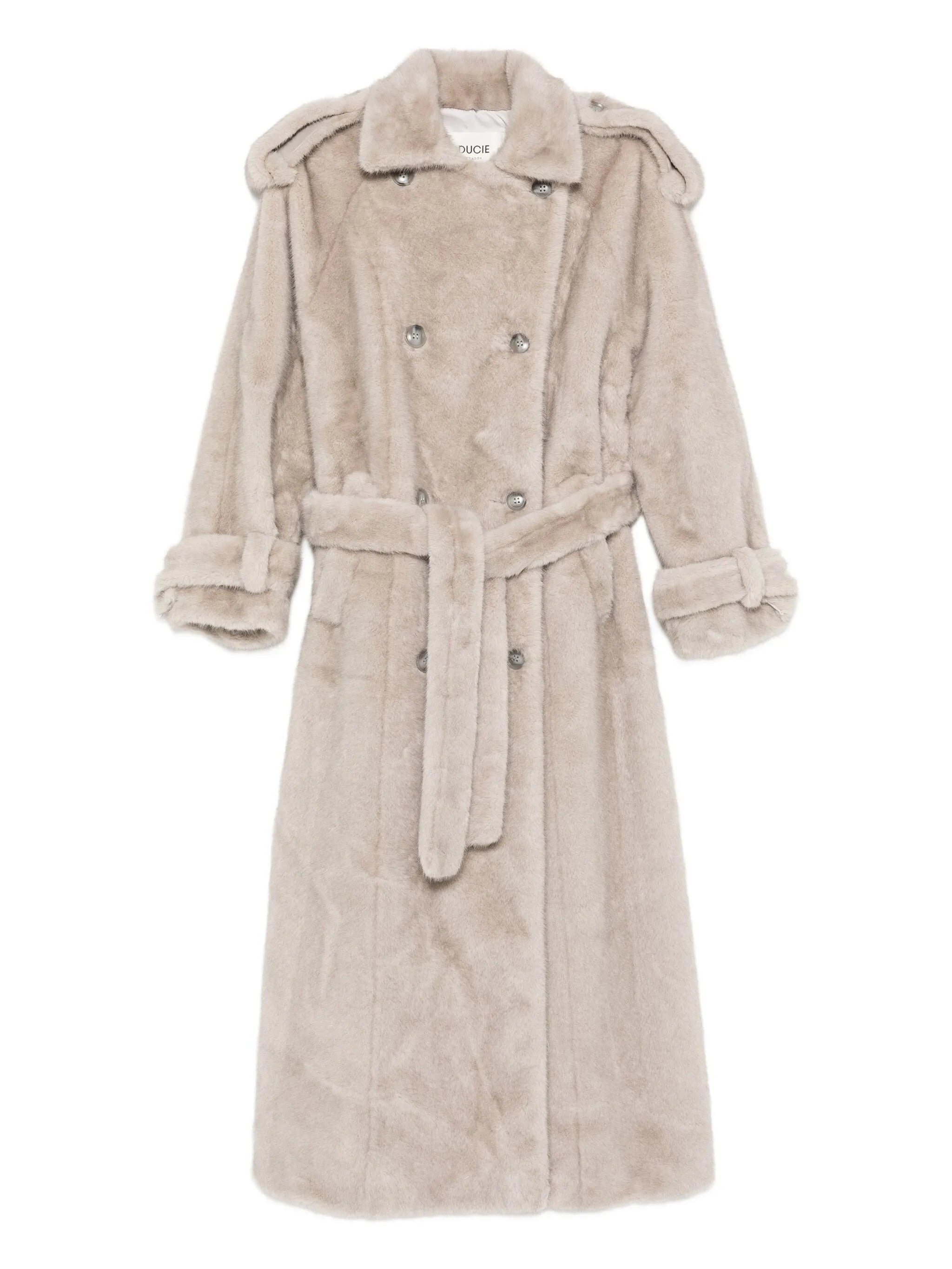 Thalia double-breasted faux fur coat