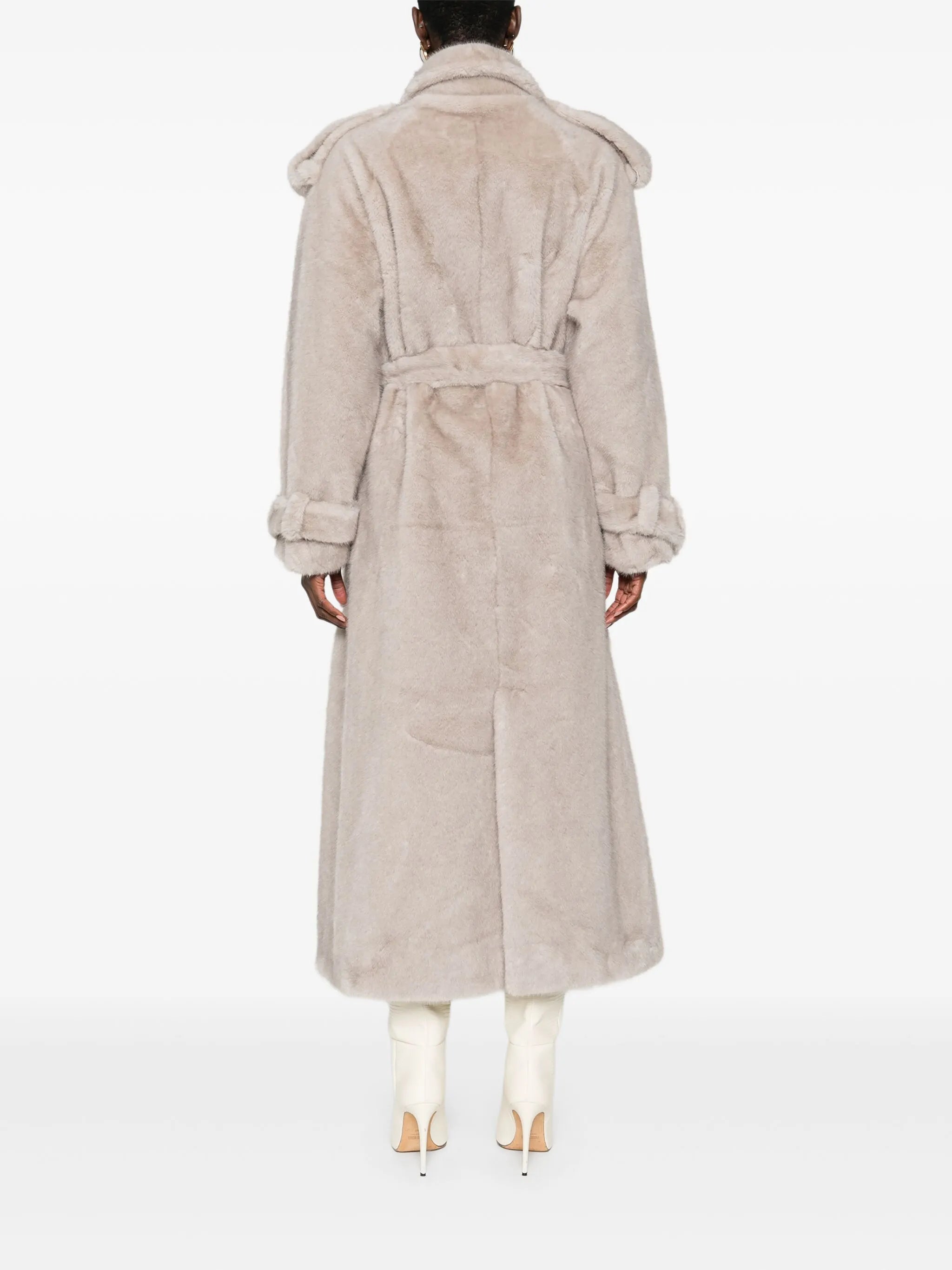 Thalia double-breasted faux fur coat