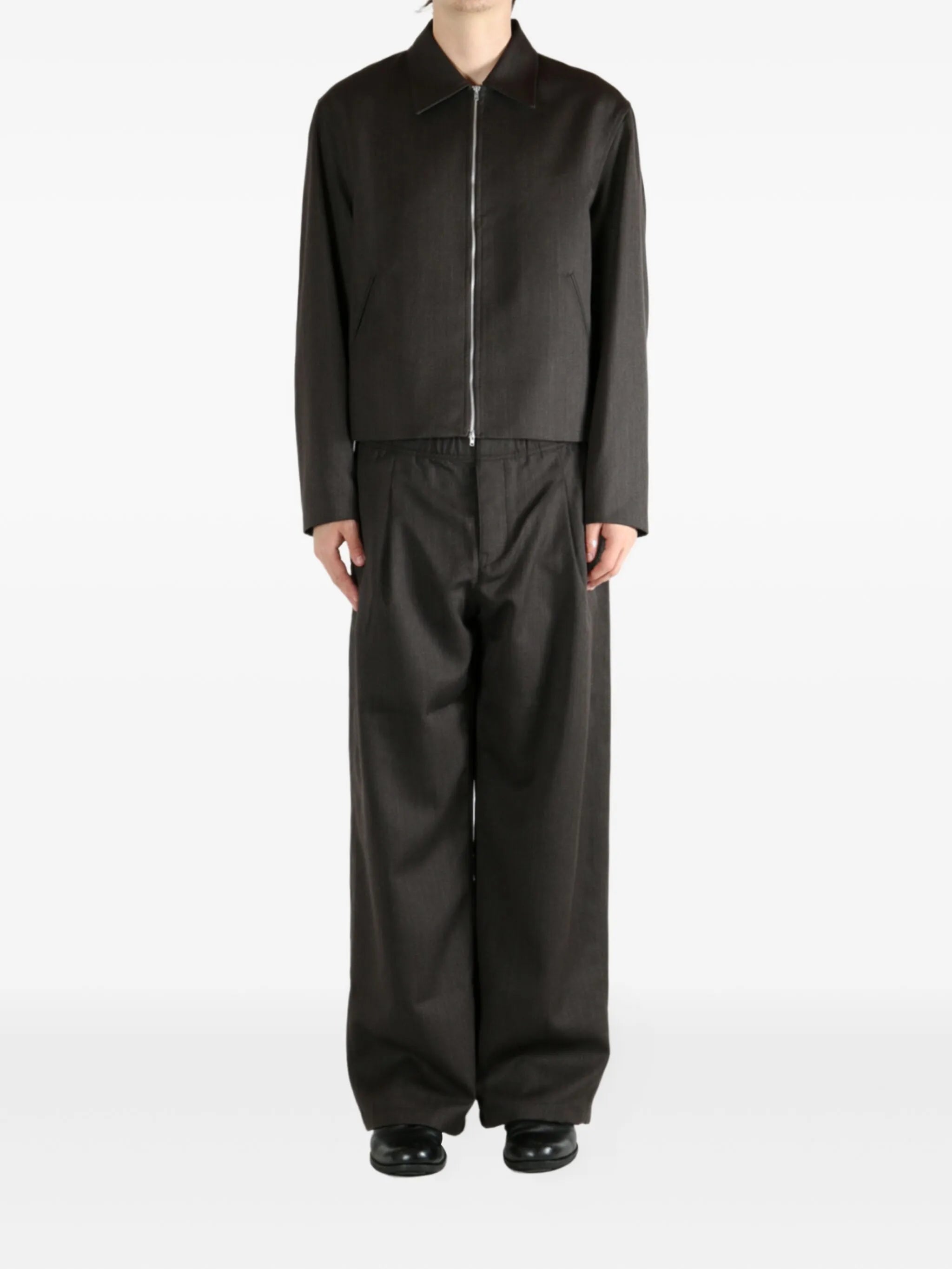 zip-front textured jacket