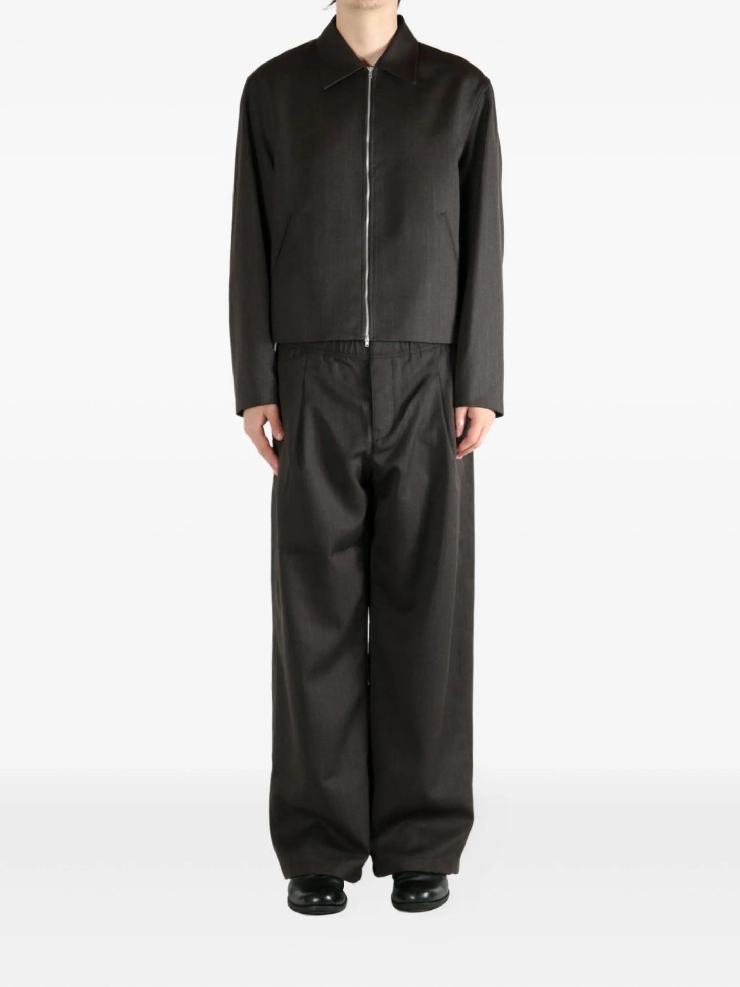 zip-front textured jacket