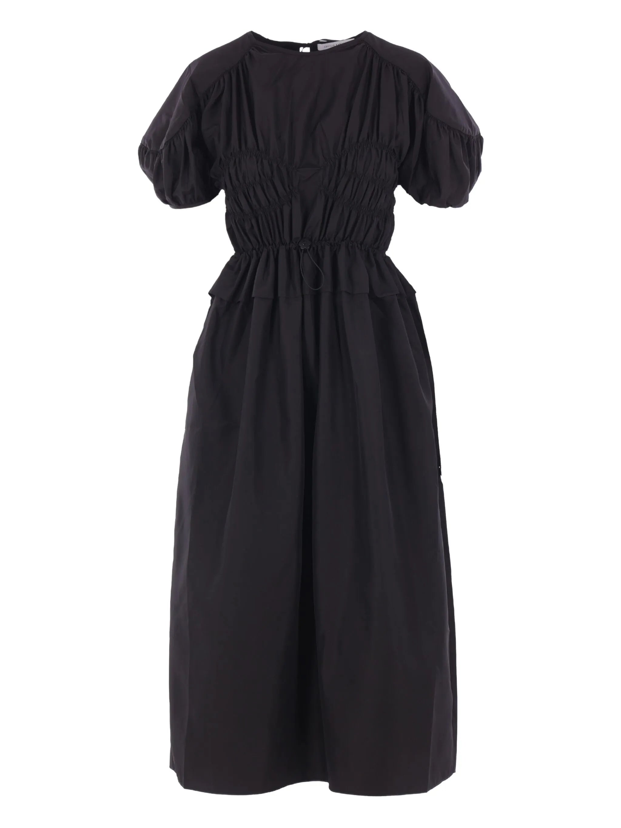smocked midi dress