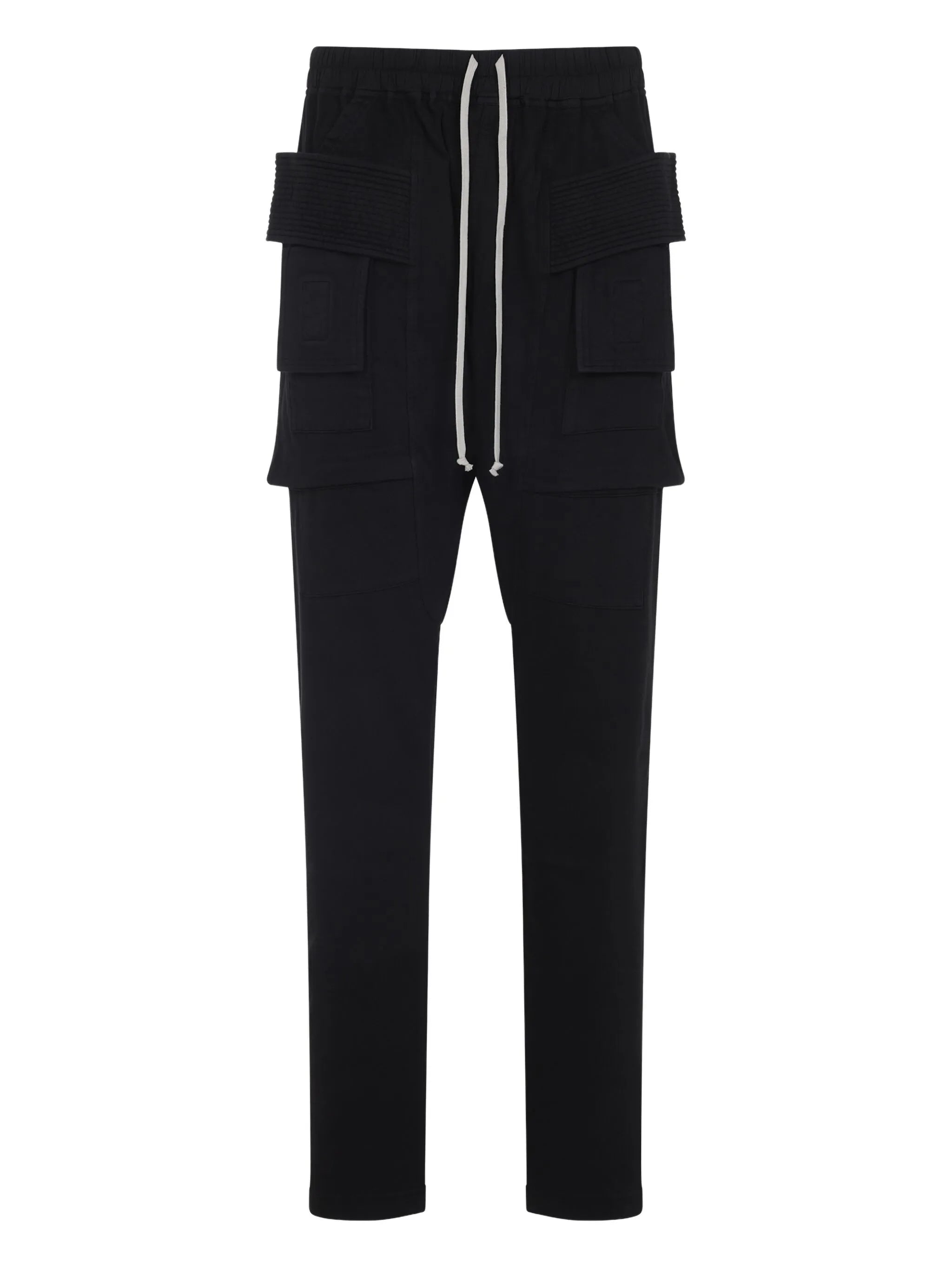 drawstring-waist cargo track pants