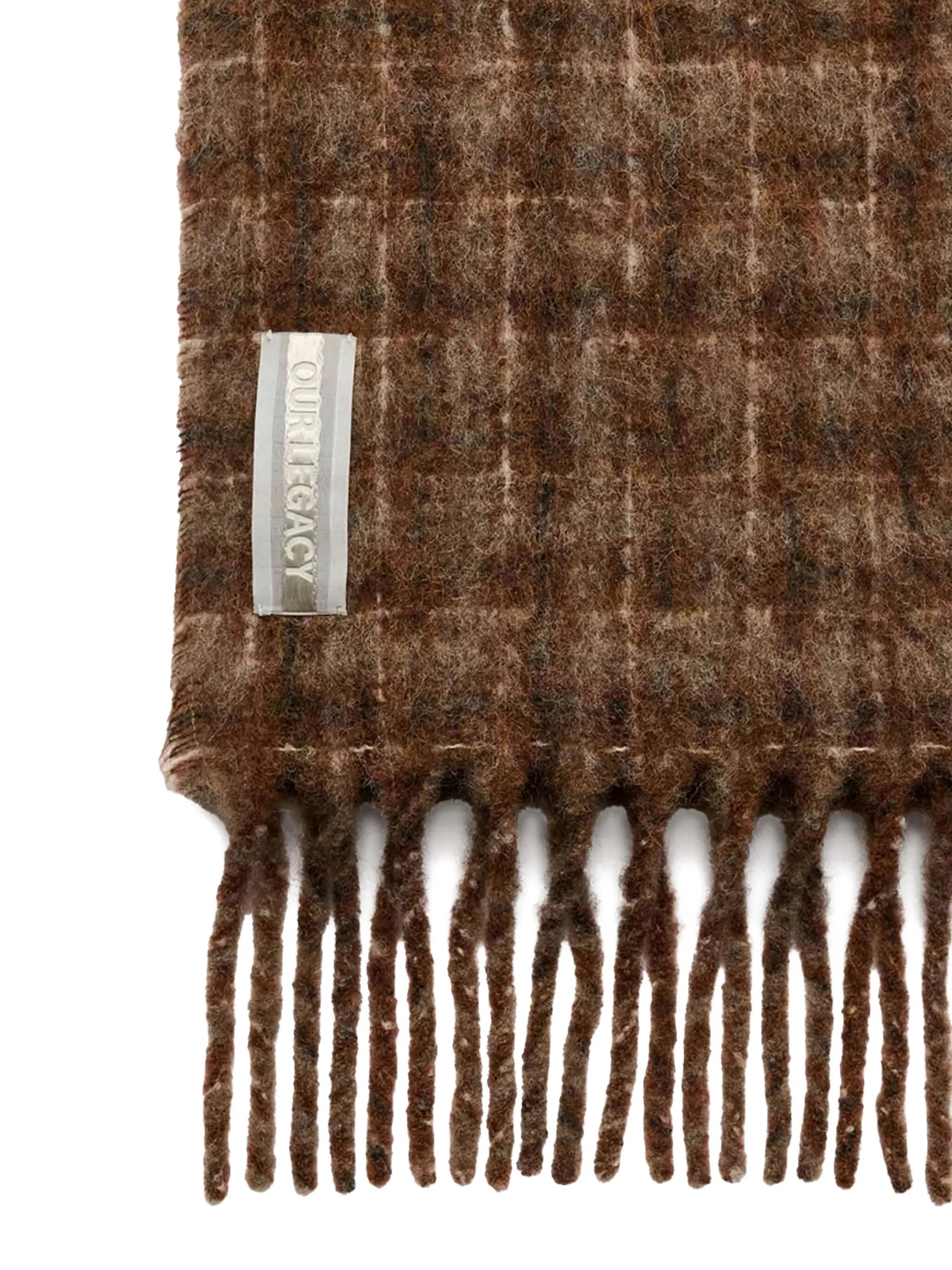 checked fringed scarf