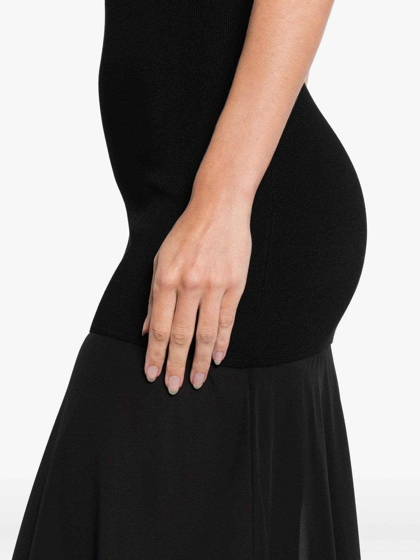 sheer circle hem maxi dress