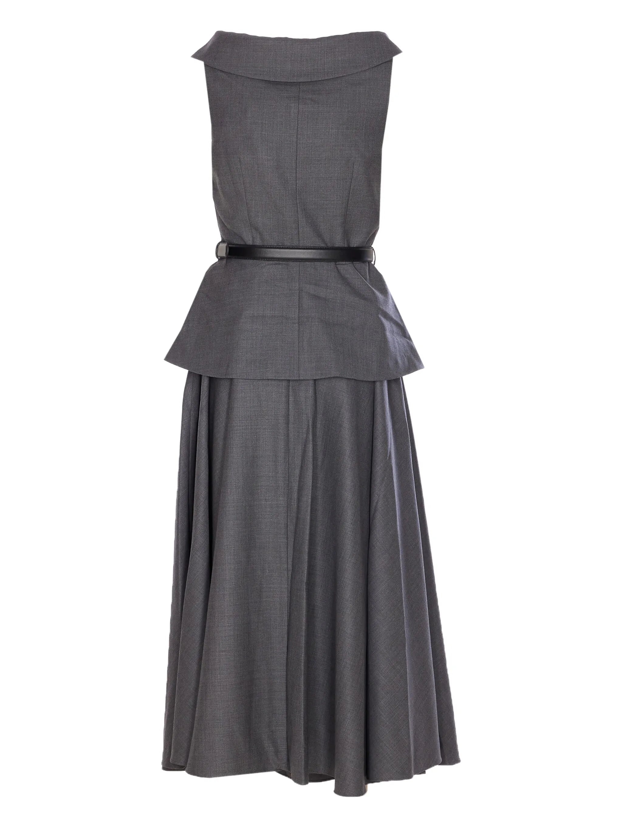 double-breasted belted dress