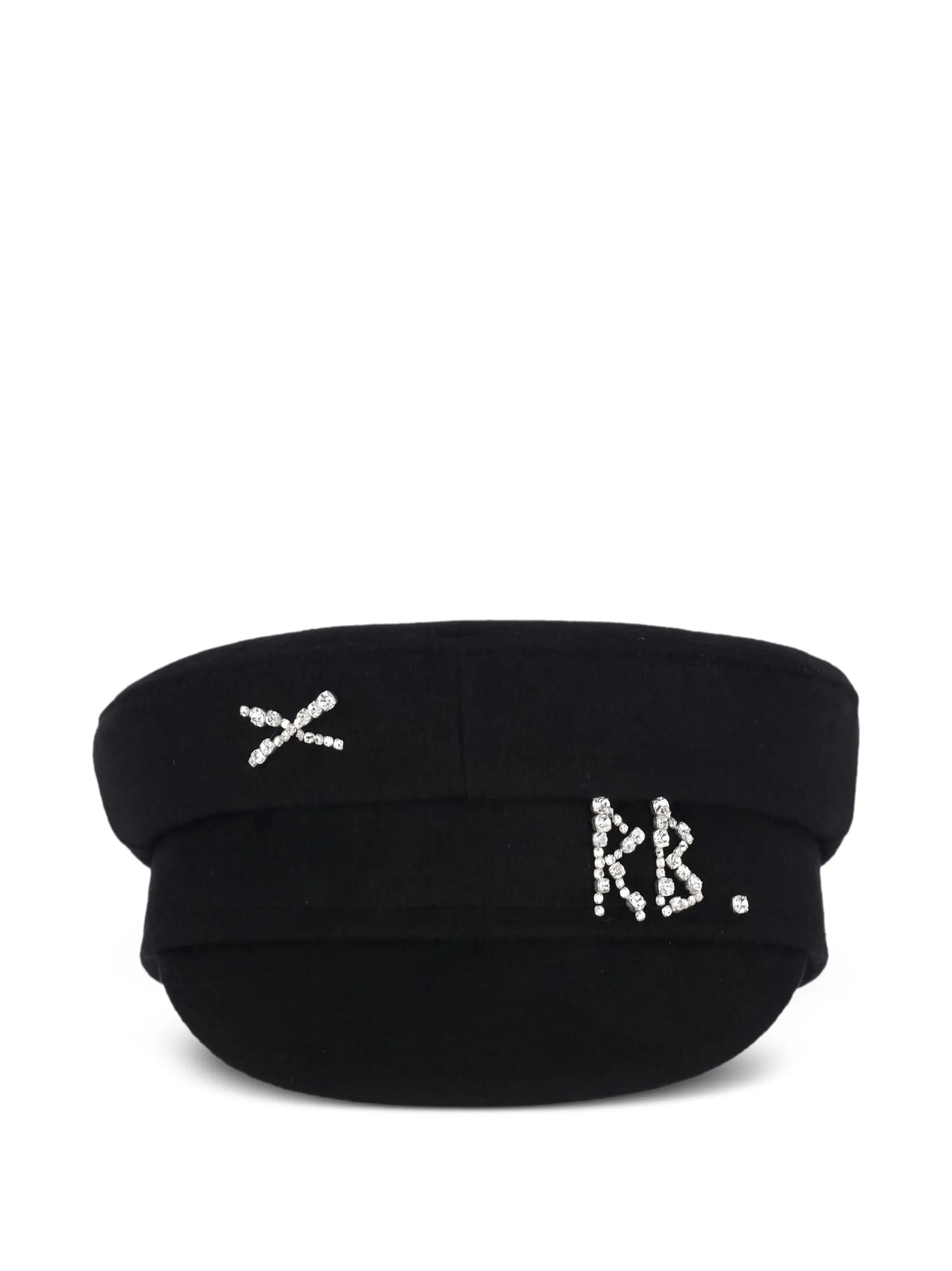 baker-boy rhinestone-embellished hat