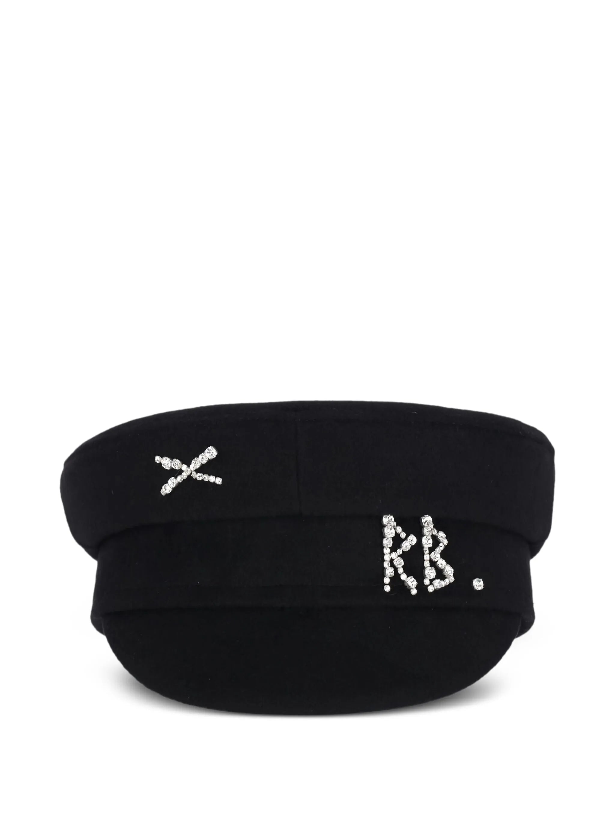 baker-boy rhinestone-embellished hat