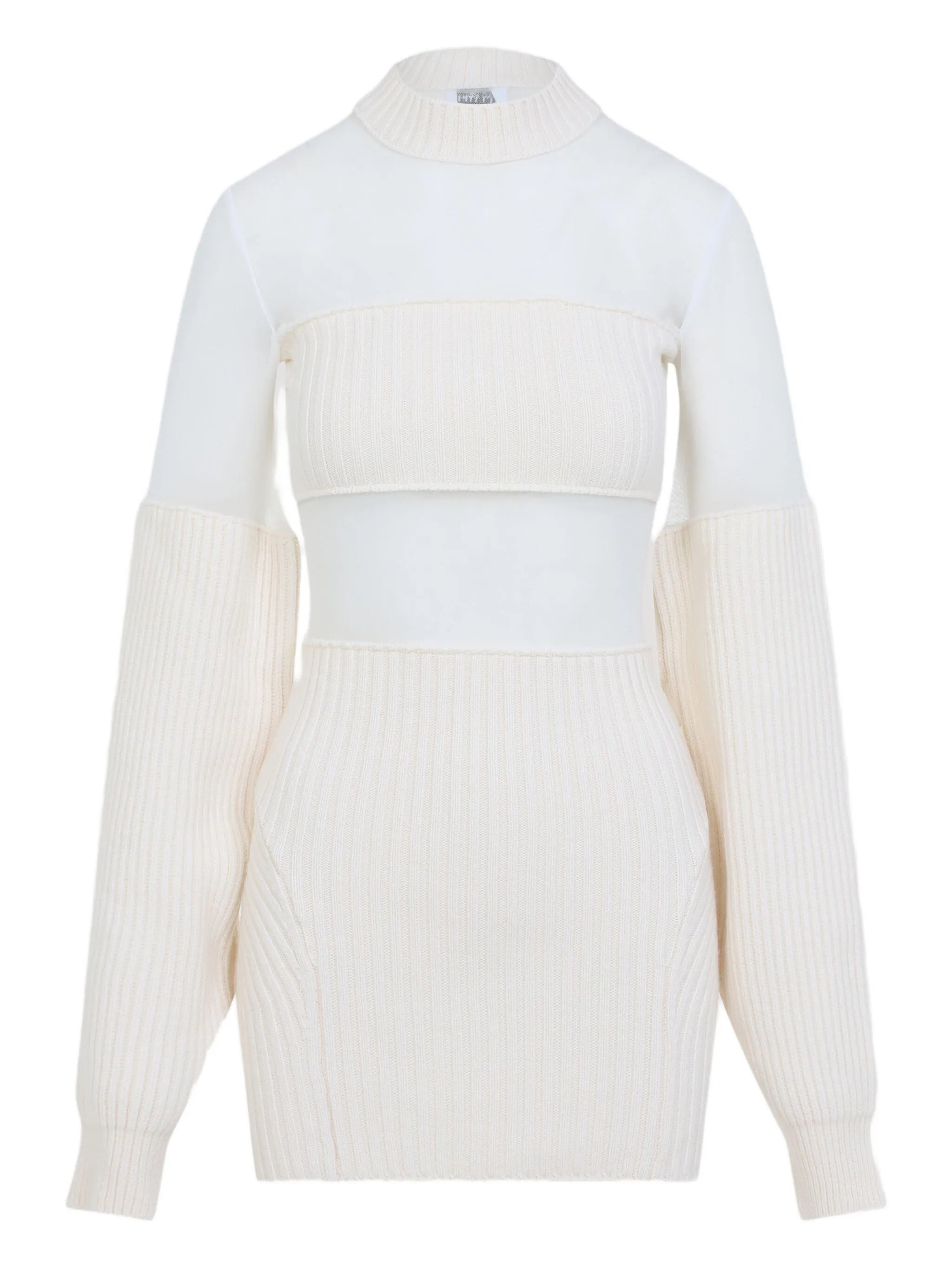 wool short with mesh details dress