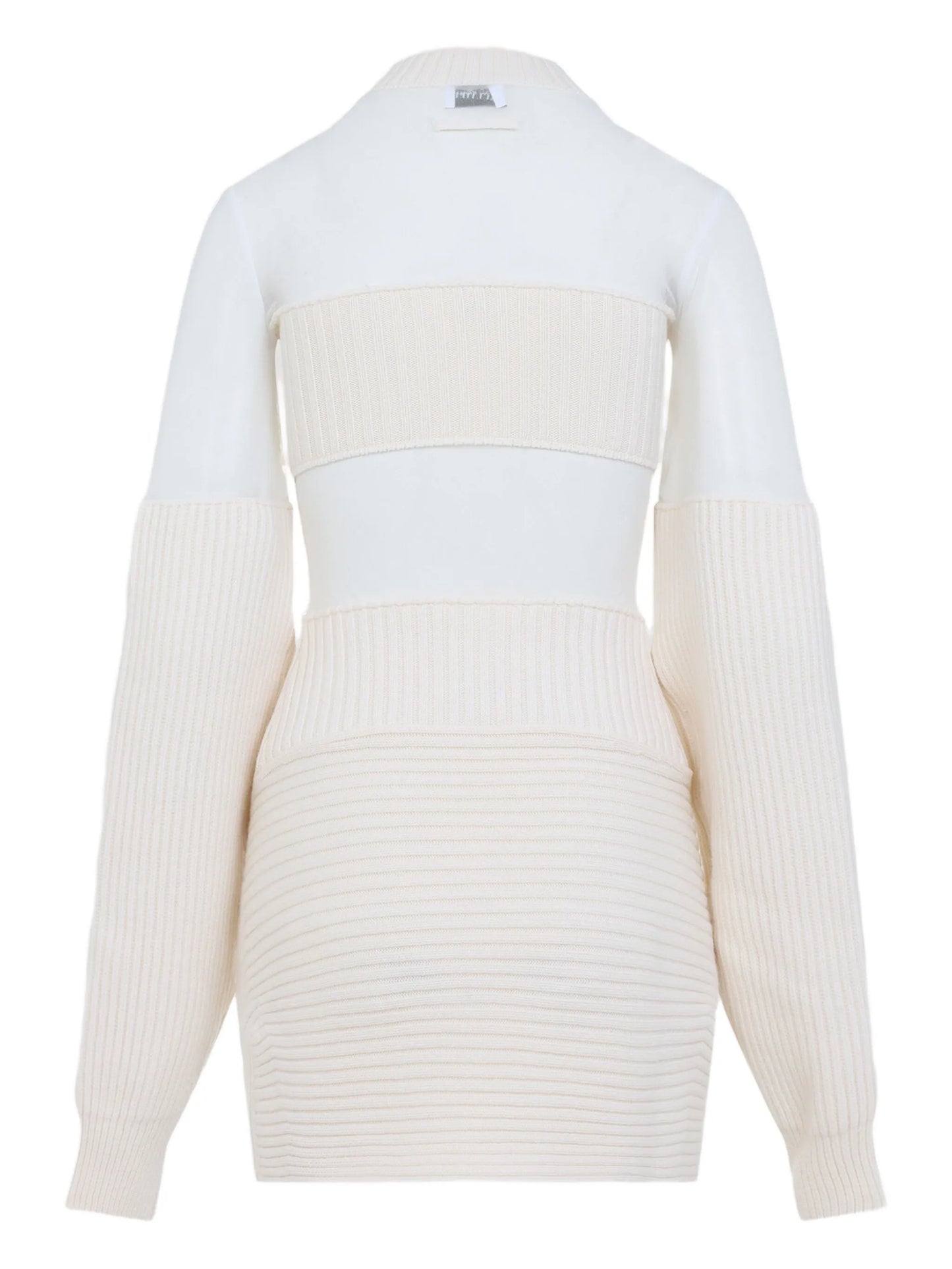 wool short with mesh details dress