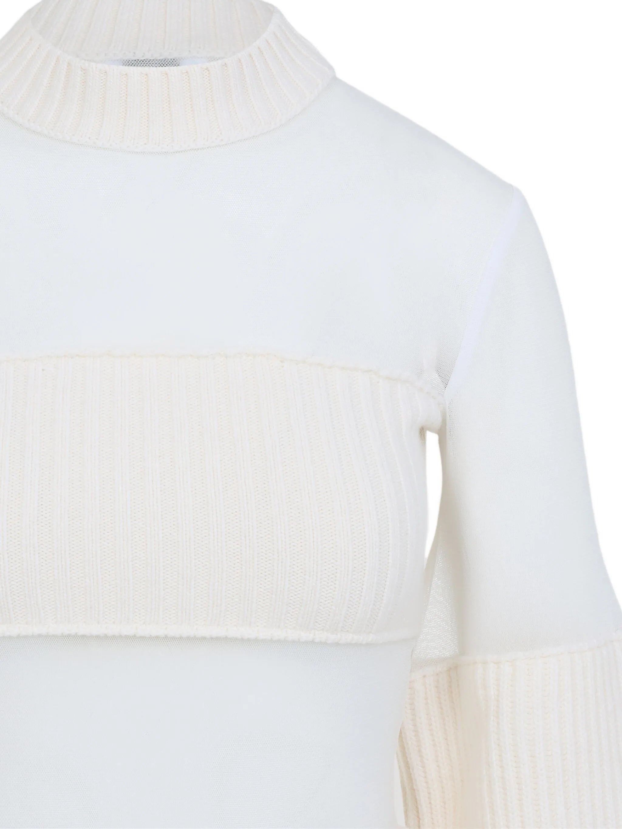 wool short with mesh details dress